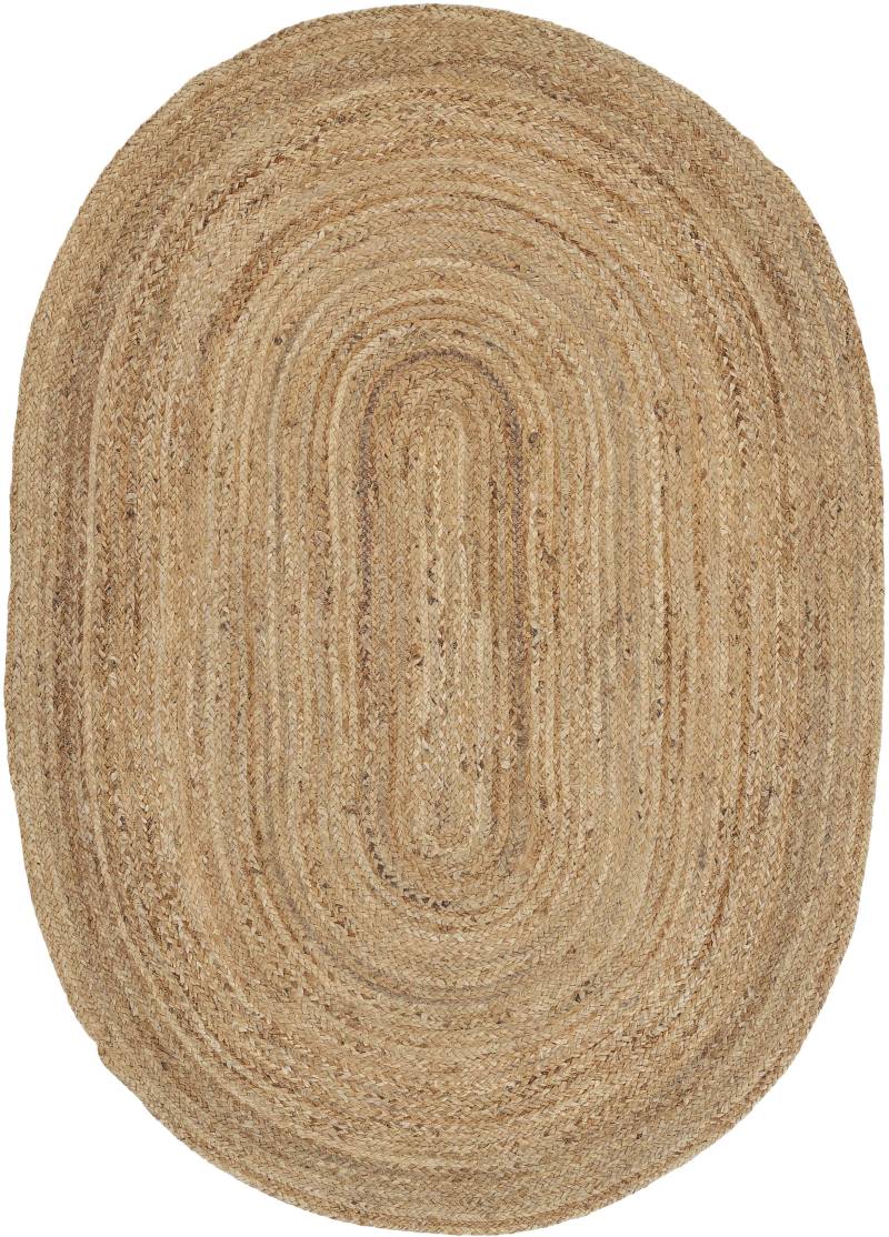 carpetfine Teppich »Nele Juteteppich Naturfaser«, rund, 6 mm Höhe, geflochtener Wendeteppich aus 100%Jute, in rund und oval, viele Grössen von carpetfine