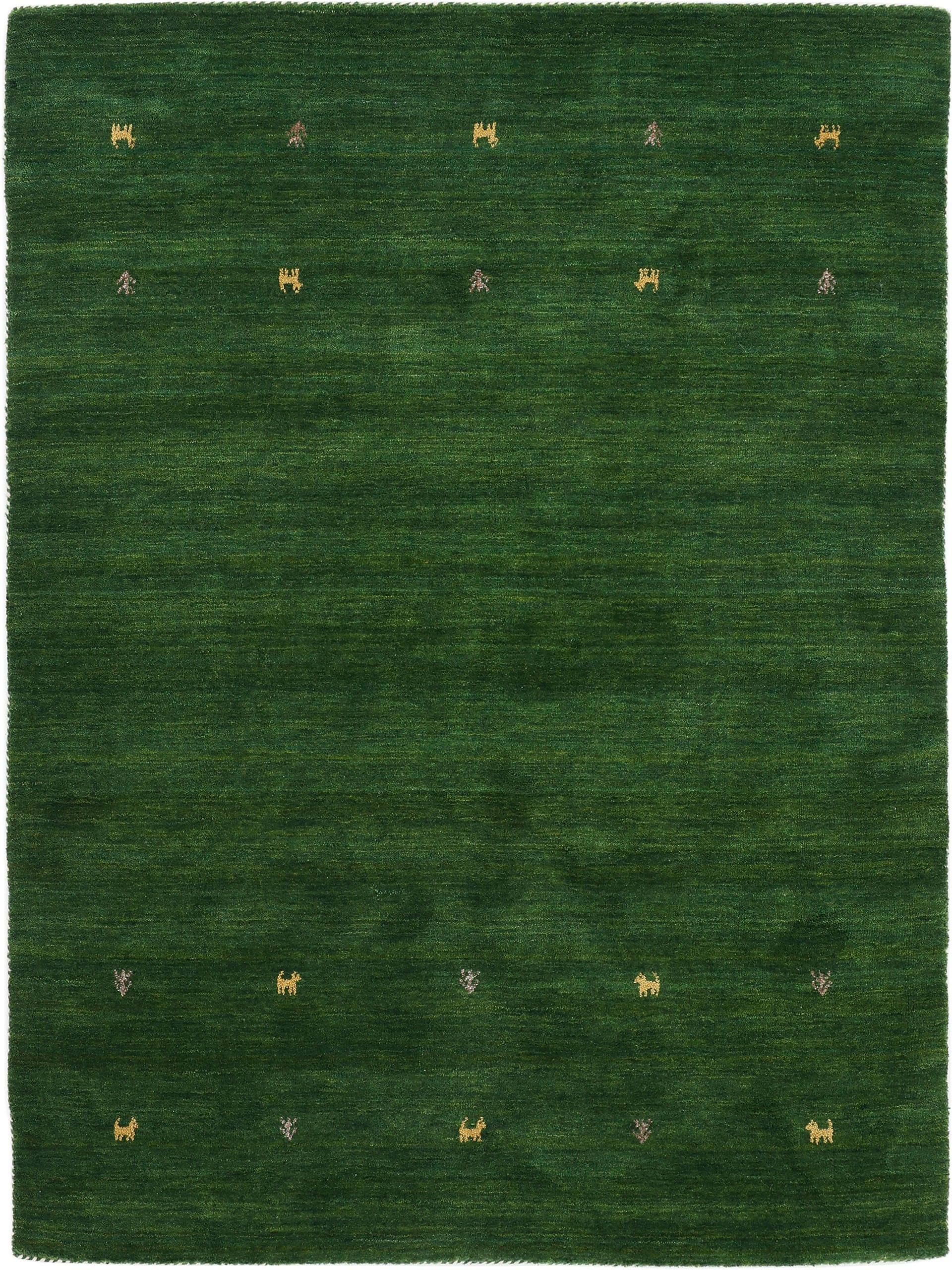 carpetfine Wollteppich »Gabbeh Uni«, rechteckig, reine Wolle, handgewebt, Gabbeh Loom Tiermotiv, auch als Läufer von carpetfine