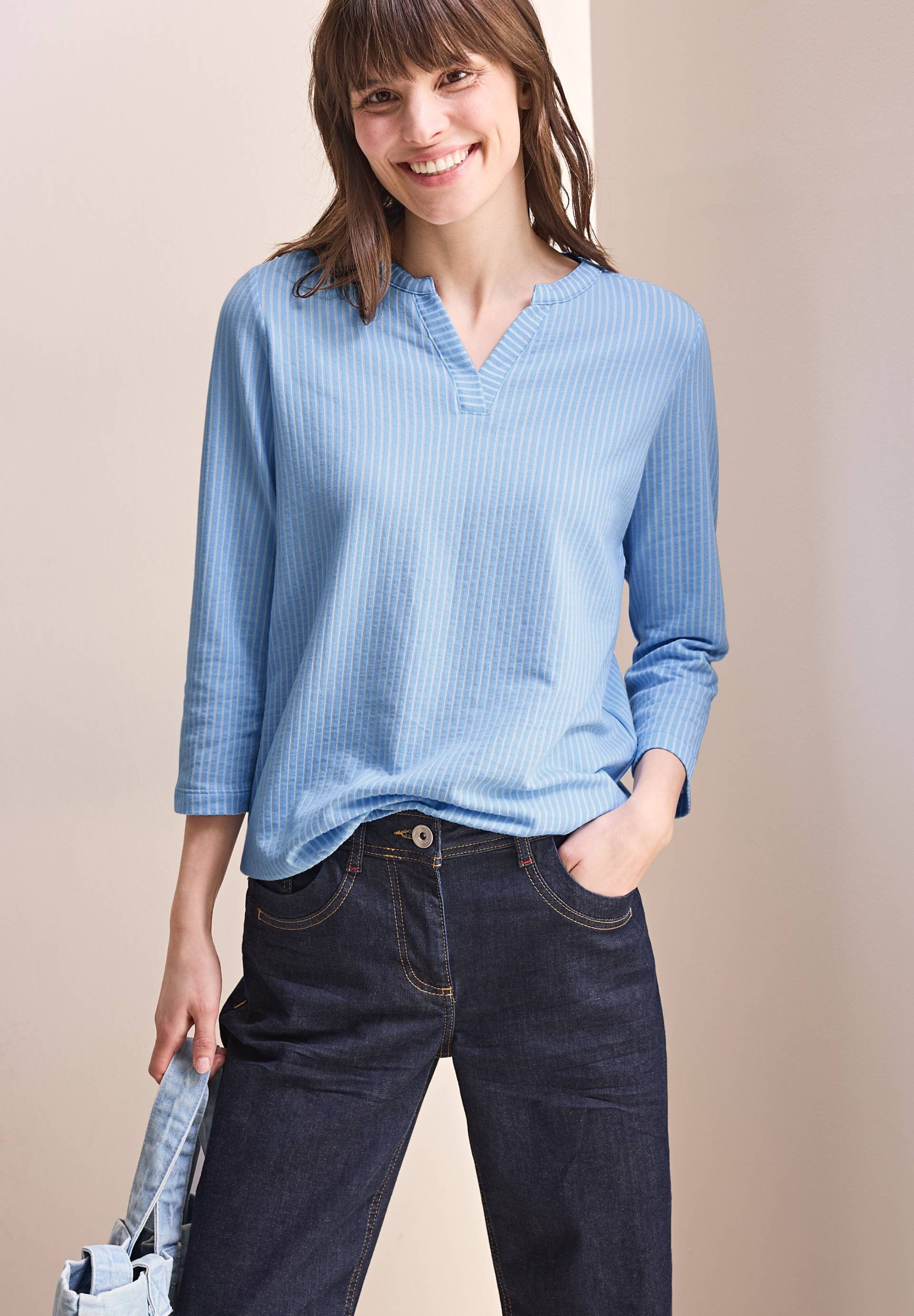 Cecil 3/4-Arm-Shirt, im Tunika-Look, mit geschlitztem Rundhals Cecil 3/4-Arm-Shirt, im Tunika-Look, mit geschlitztem Rundhals von cecil