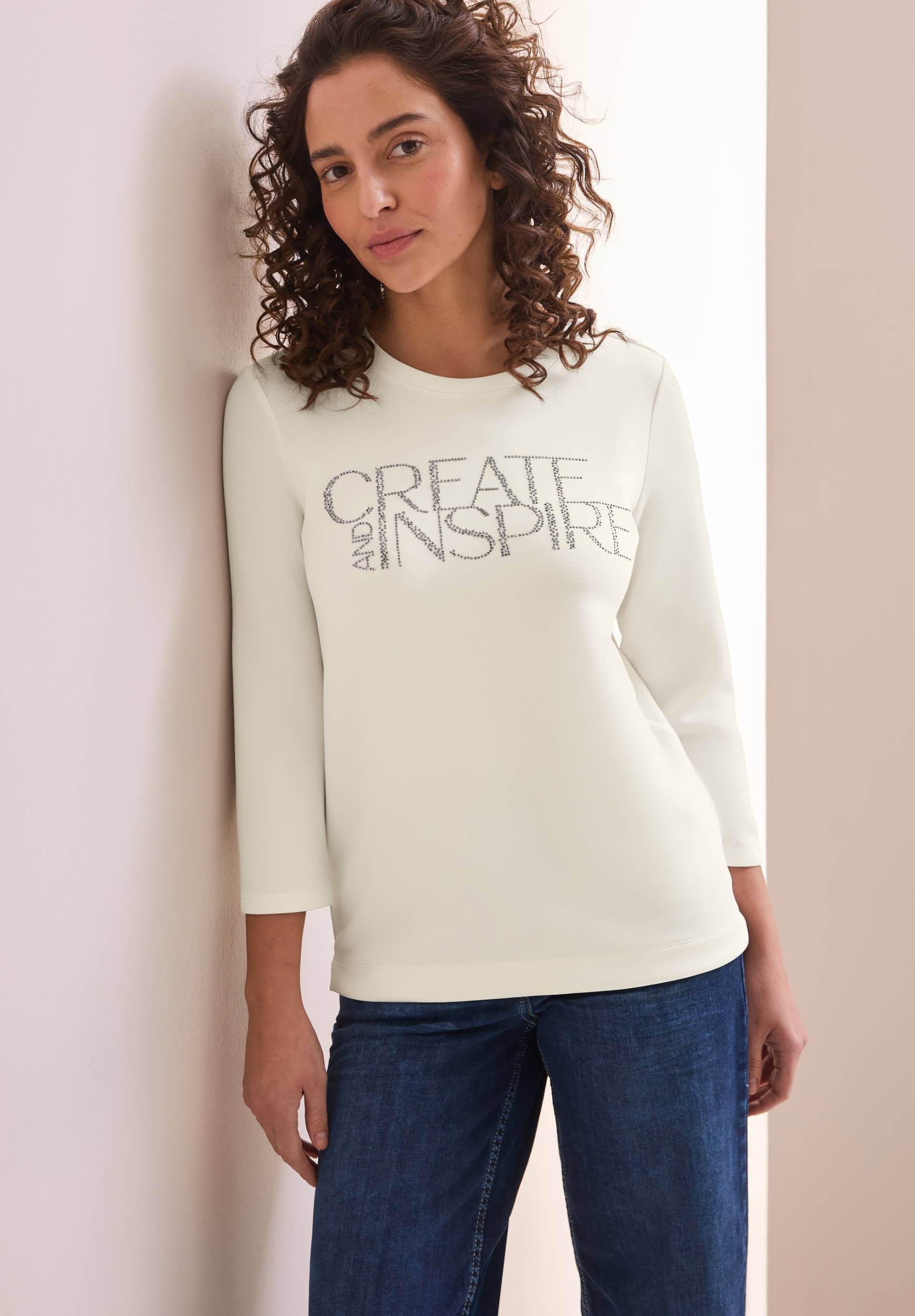 Cecil 3/4-Arm-Shirt, mit Glitzer Schriftzug Cecil 3/4-Arm-Shirt, mit Glitzer Schriftzug von cecil