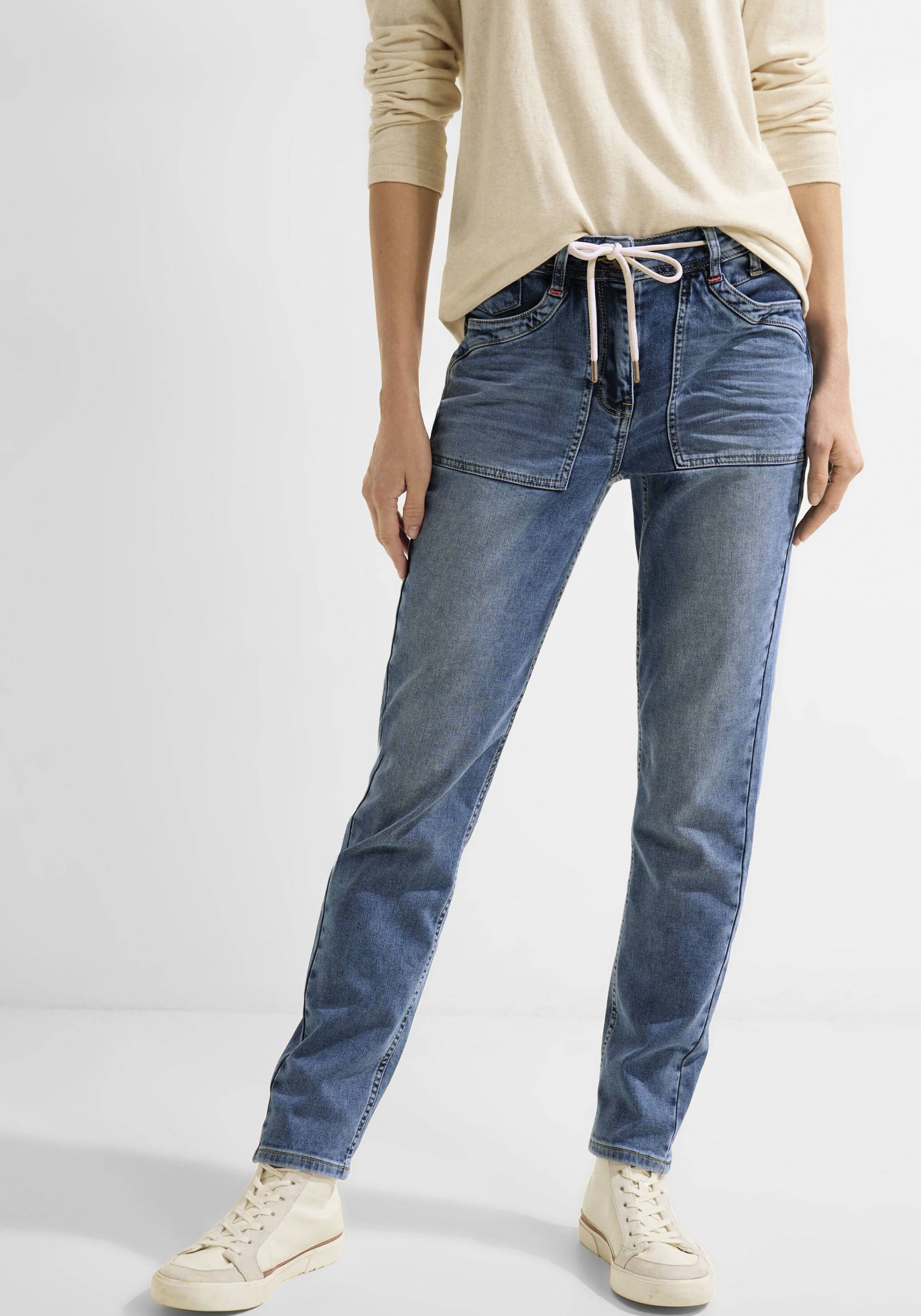 Cecil 5-Pocket-Jeans, mit Leder-Badge am Bund von cecil