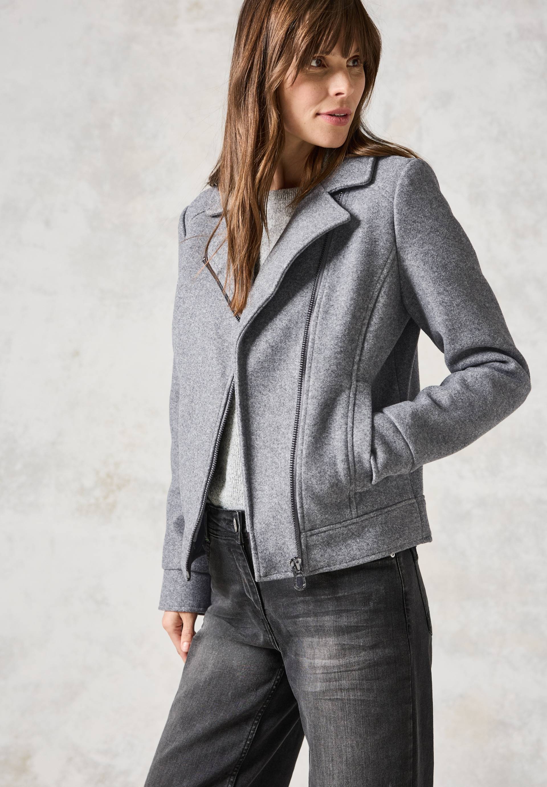 Cecil Bikerjacke, ohne Kapuze, in Woll-Optik Cecil Bikerjacke, ohne Kapuze, in Woll-Optik von cecil
