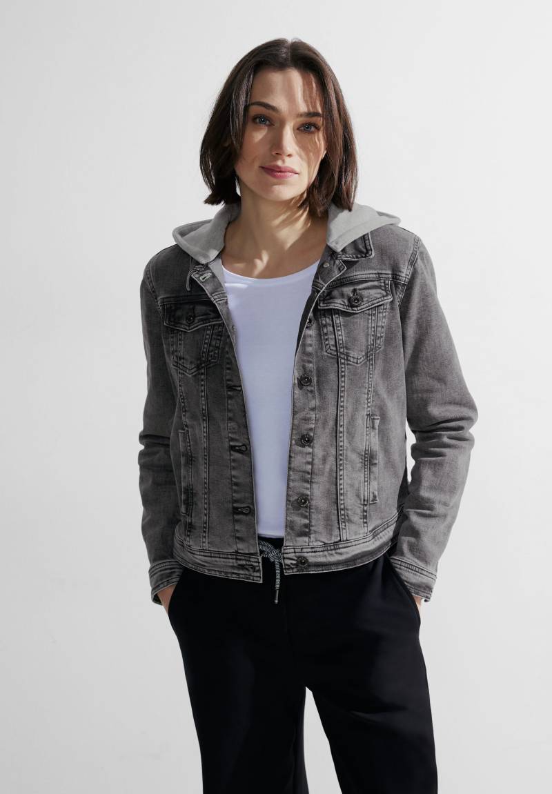 Cecil Jeansblazer »Style Denim Jacket Black Hood«, mit Sweat-Kapuze von cecil