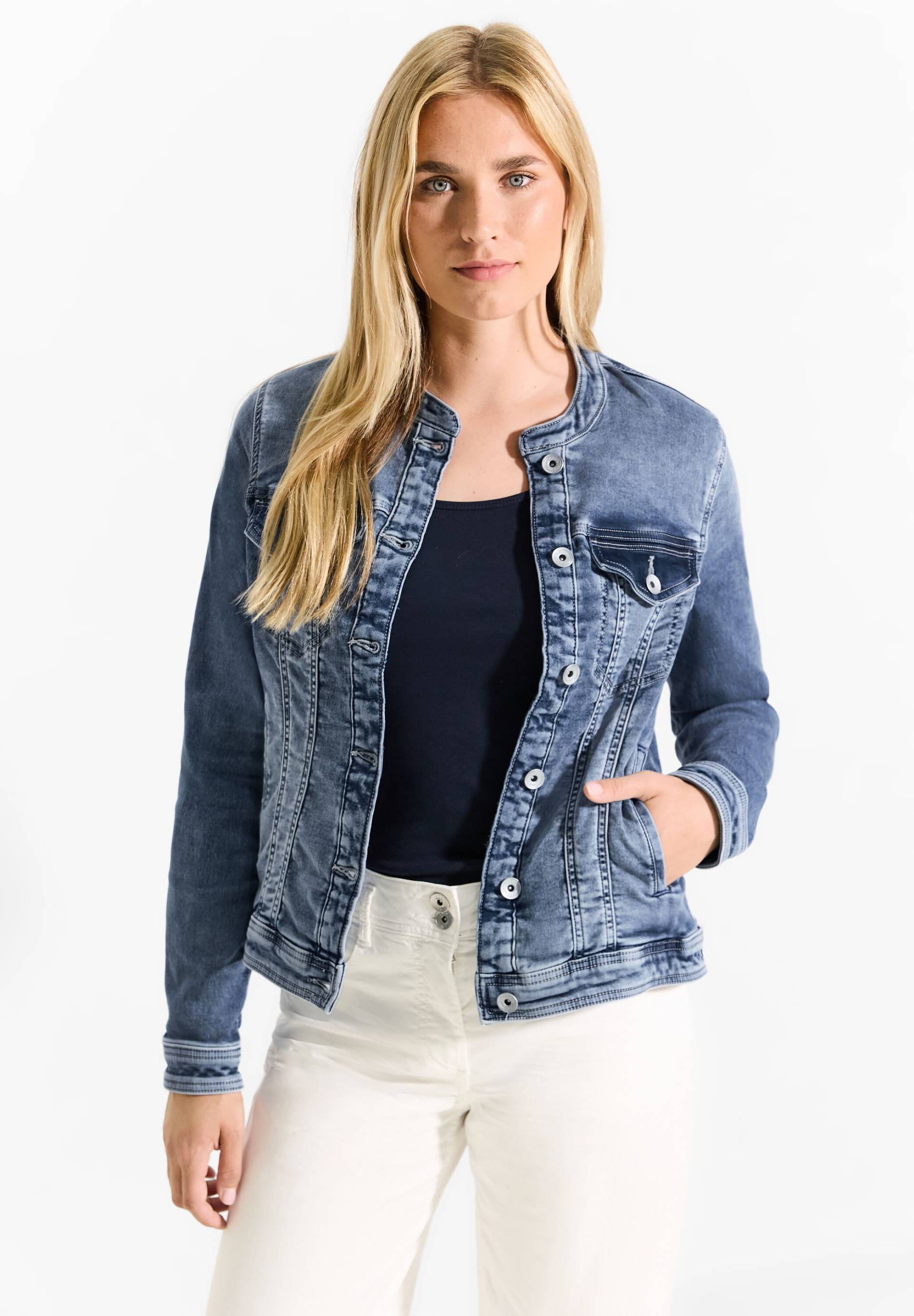 Cecil Jeansjacke, ohne Kapuze, mit Stehkragen und Knopfleiste Cecil Jeansjacke, ohne Kapuze, mit Stehkragen und Knopfleiste von cecil