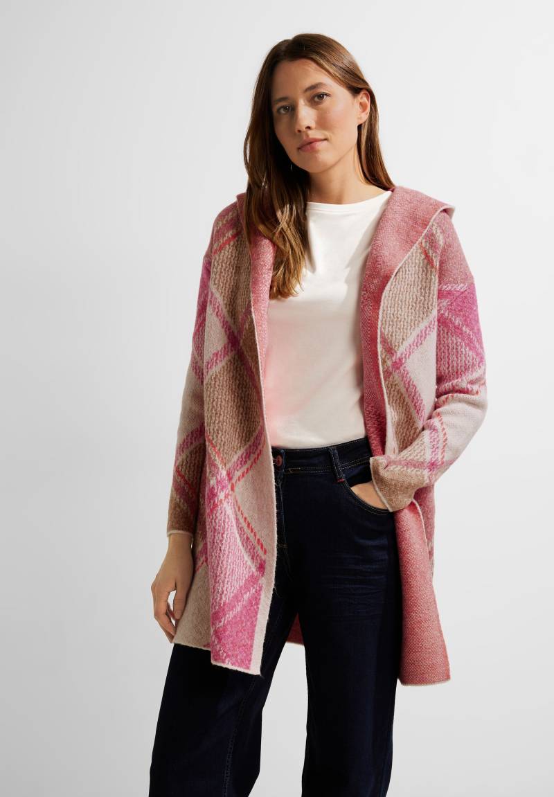 Cecil Kapuzenstrickjacke »Open Cosy Jacquard Cardigan«, In Long Form mit Jacquard-Muster von cecil