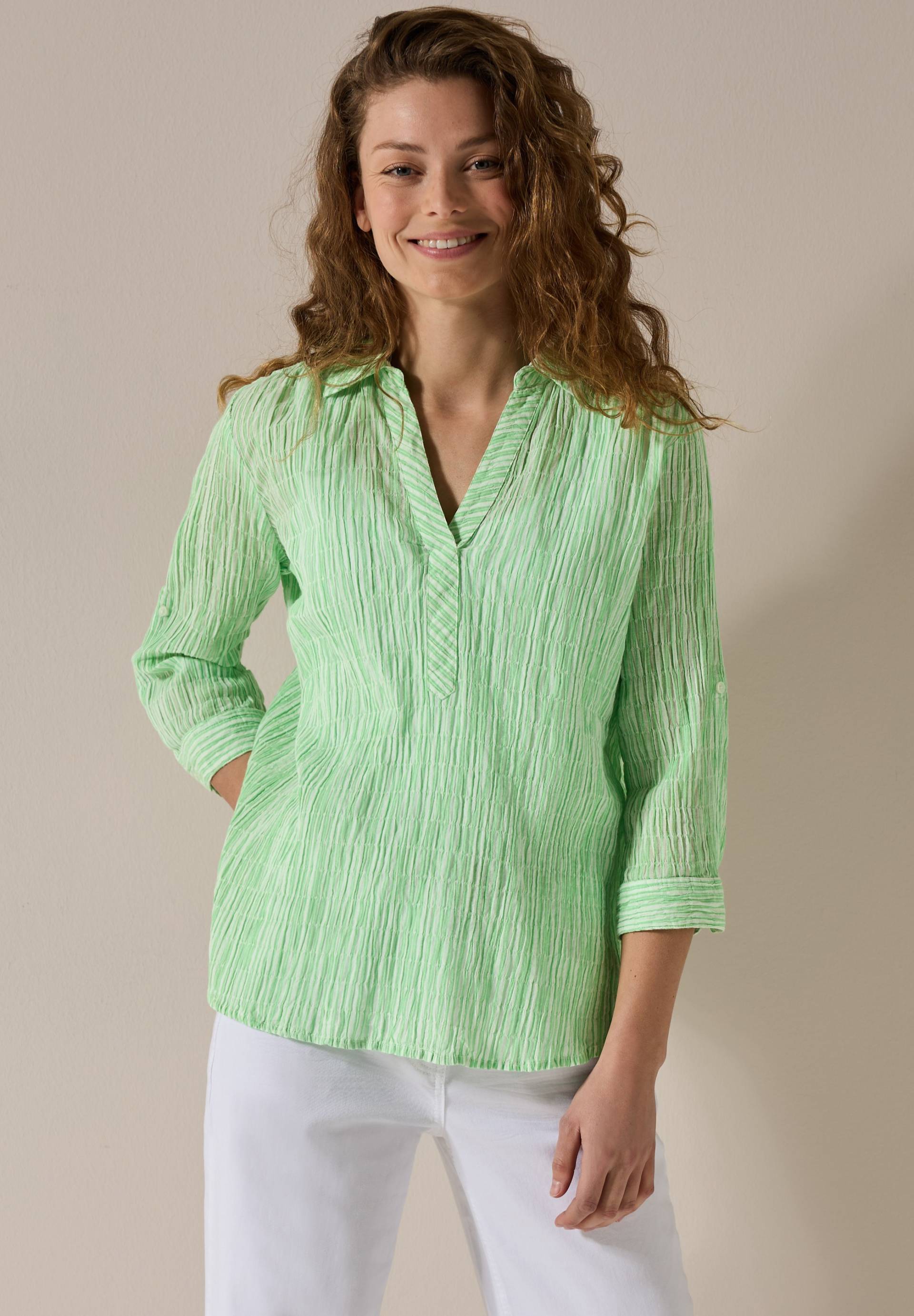 Cecil Klassische Bluse, mit Streifen Seersucker Muster von cecil
