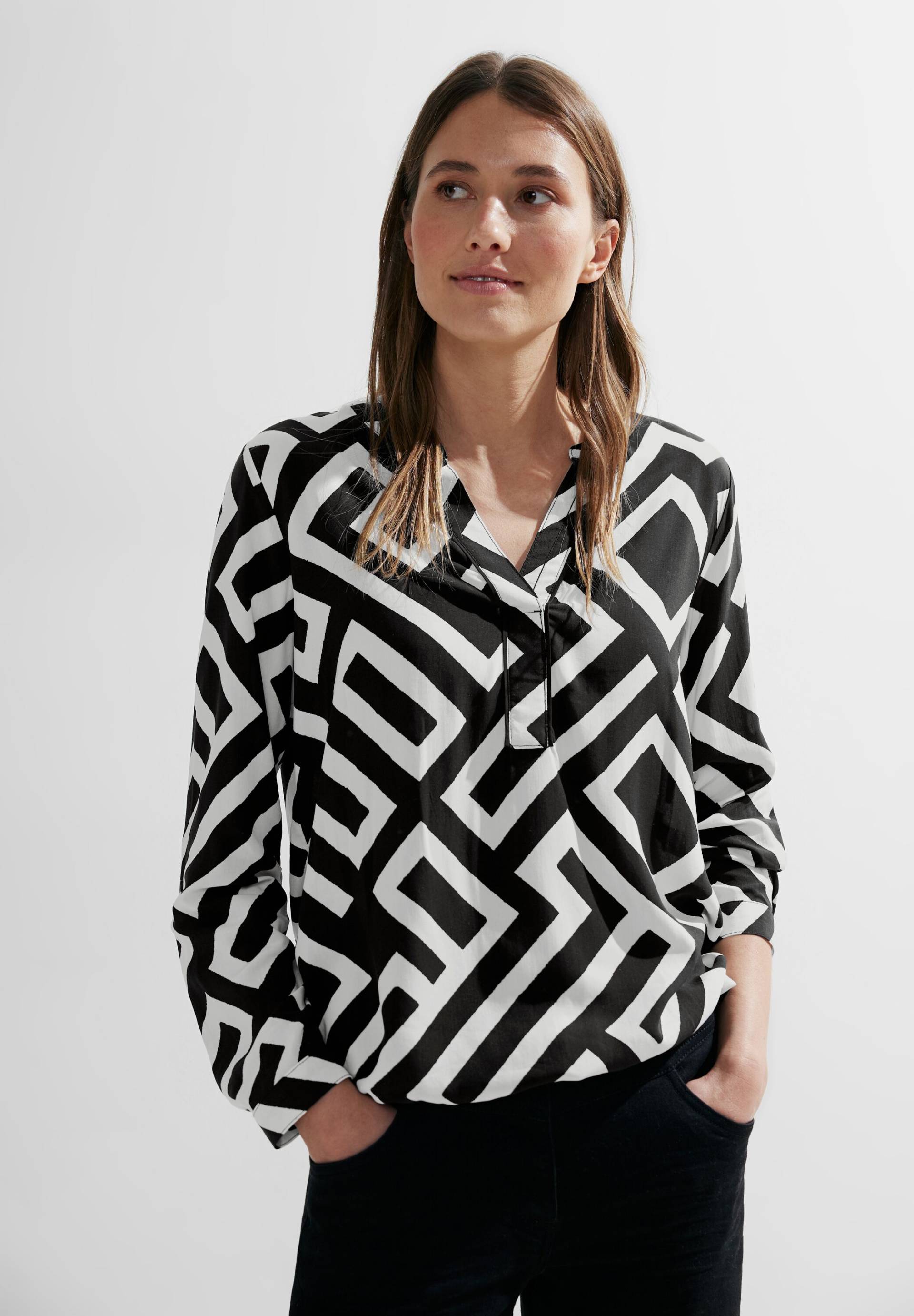 Cecil Langarmbluse »Printed Split Neck Blouse« von cecil