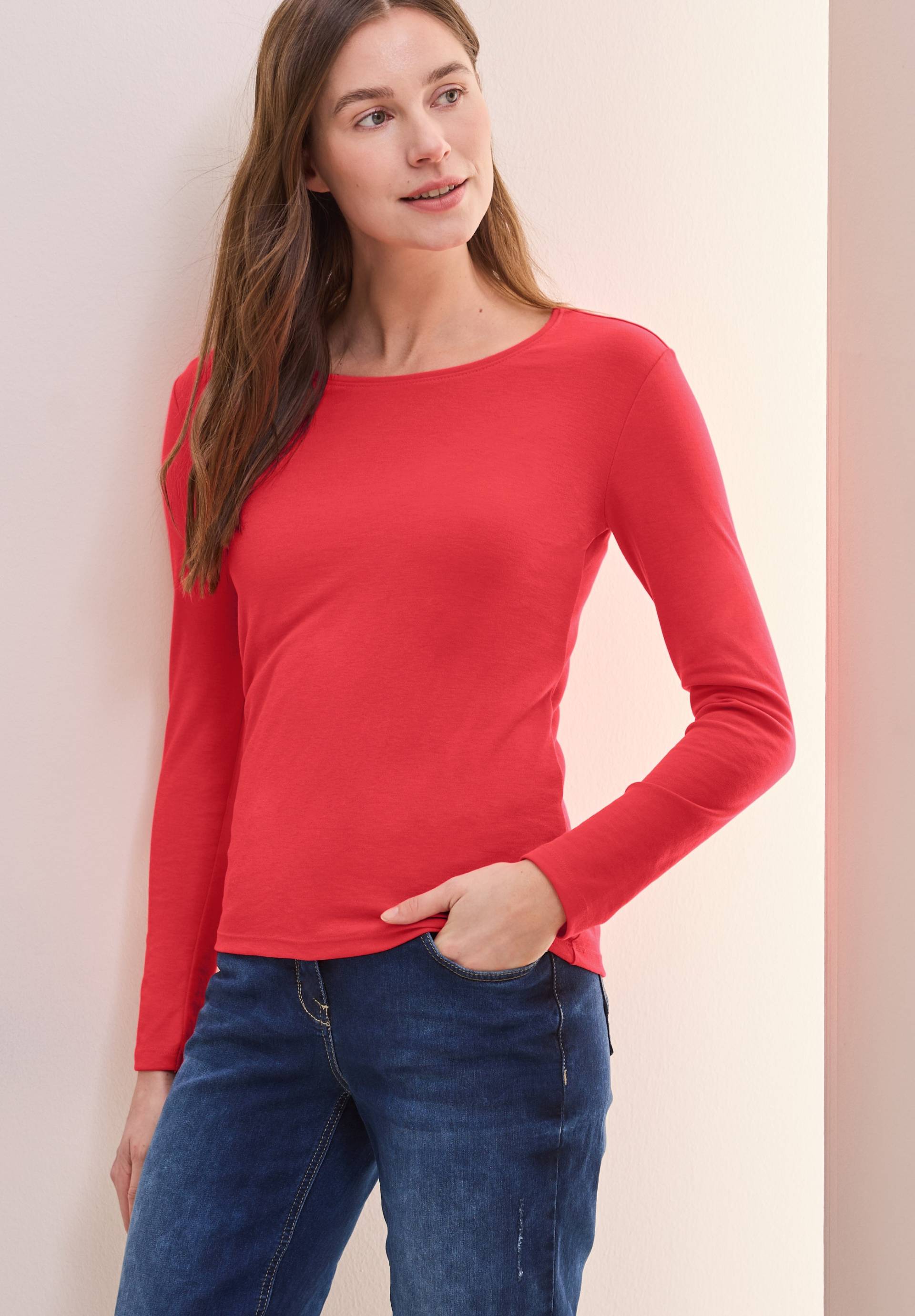 Cecil Langarmshirt, aus trageangenehmer Baumwollqualität Cecil Langarmshirt, aus trageangenehmer Baumwollqualität von cecil