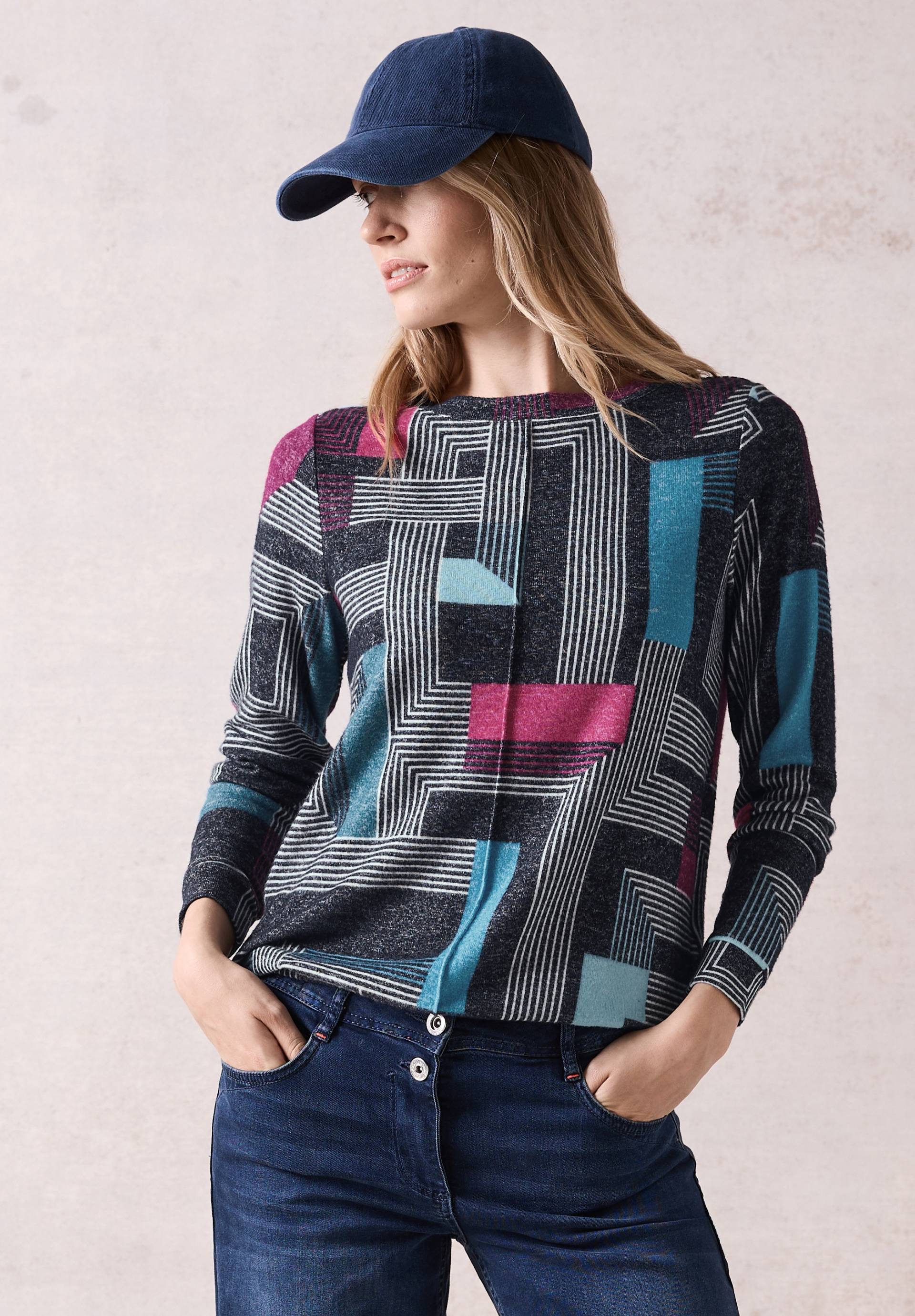 Cecil Langarmshirt, mit All-Over Print Cecil Langarmshirt, mit All-Over Print von cecil