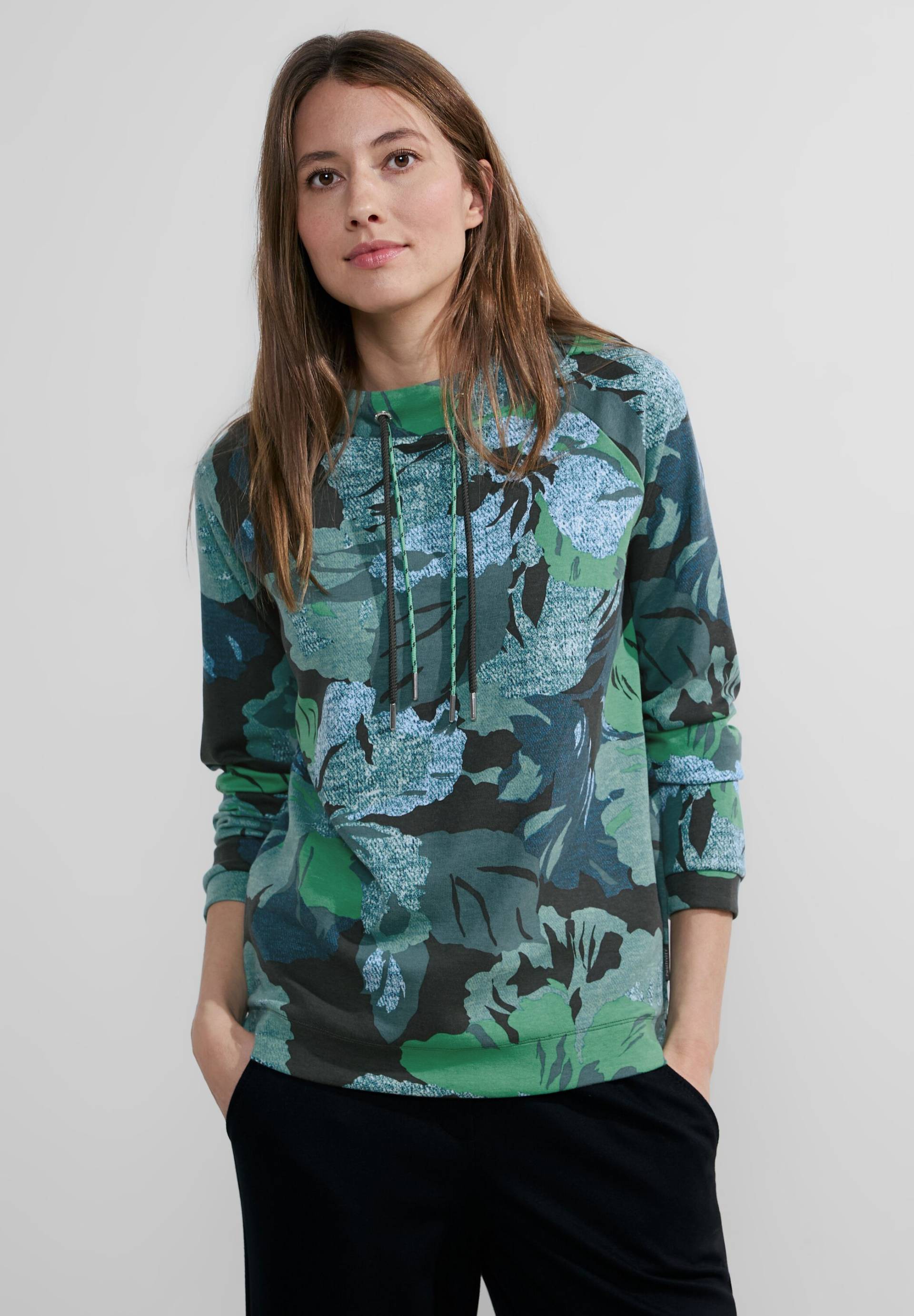 Cecil Langarmshirt »Big Flower Funnelneck«, mit floralem Muster von cecil