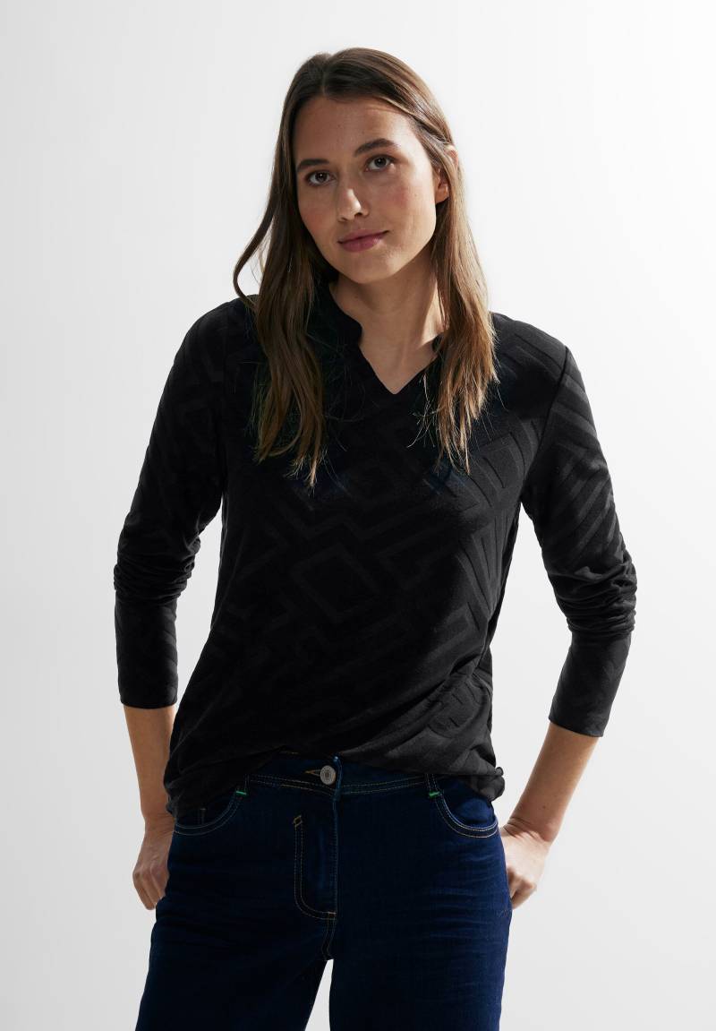 Cecil Langarmshirt »Solid Jacquard Tunic«, mit Strukturmuster von cecil