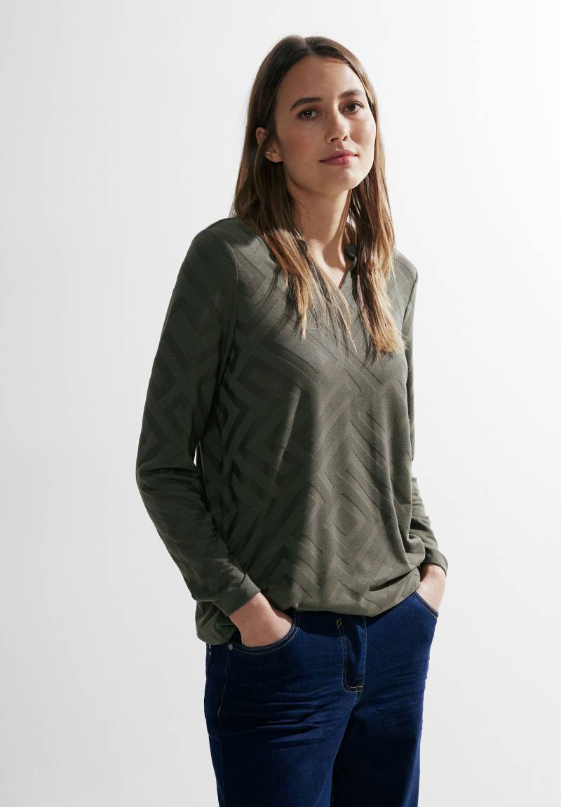 Cecil Langarmshirt »Solid Jacquard Tunic«, mit Strukturmuster von cecil