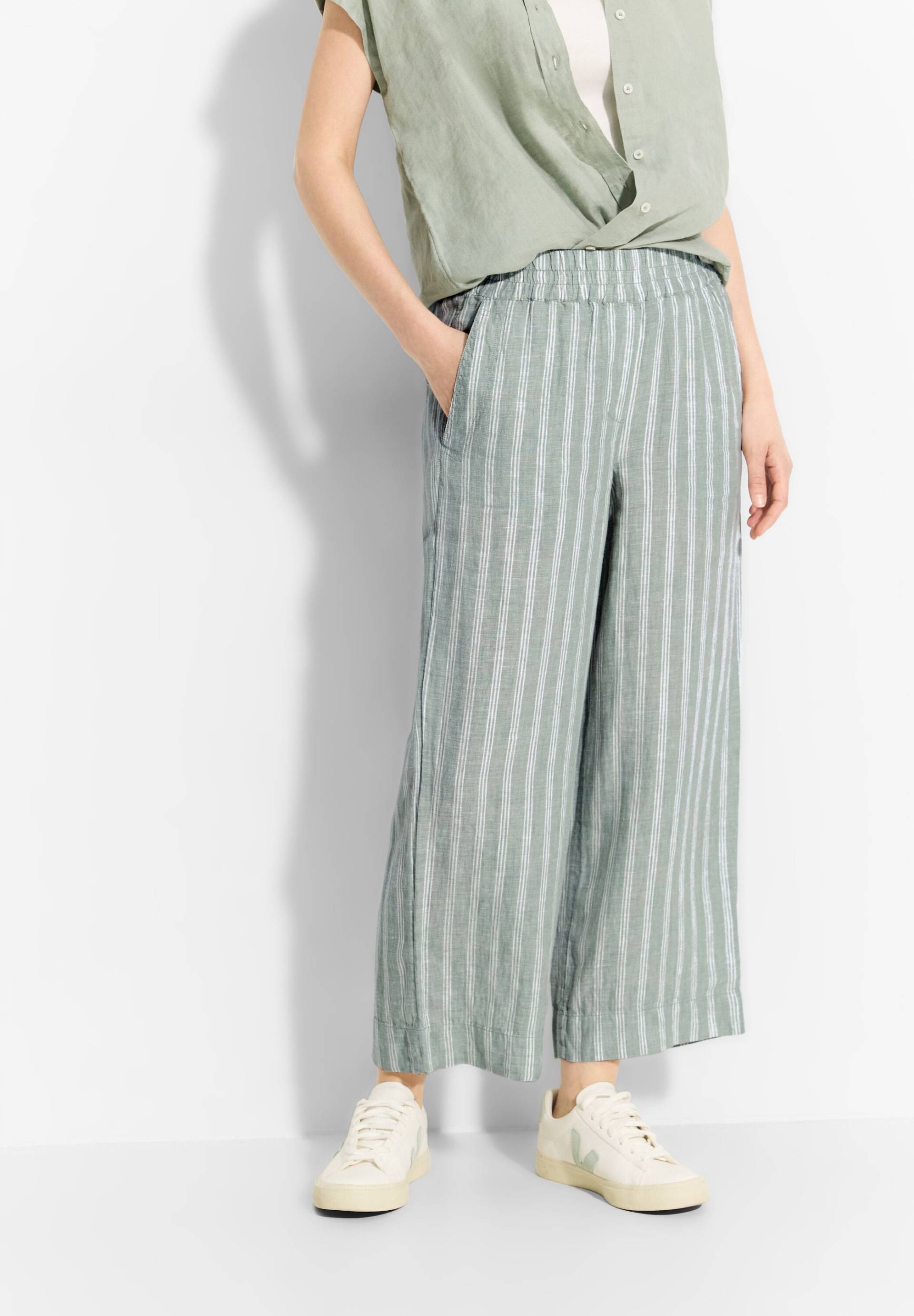 Cecil Leinenhose »NEELE«, mit Streifen im Culotte-Stil von cecil