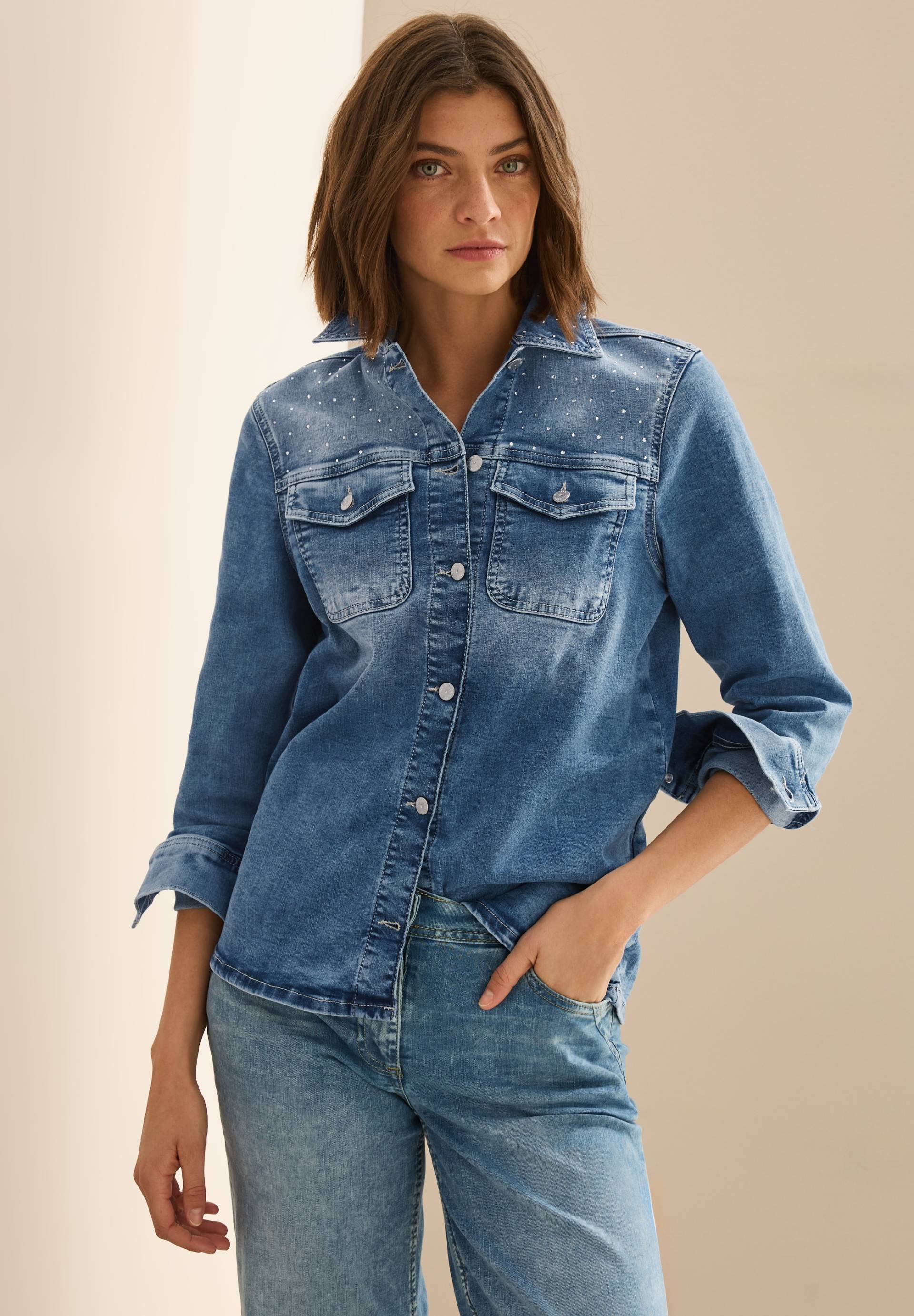 Cecil Oversize-Shirt, Overshirt mit Glitzersteinen Cecil Oversize-Shirt, Overshirt mit Glitzersteinen von cecil