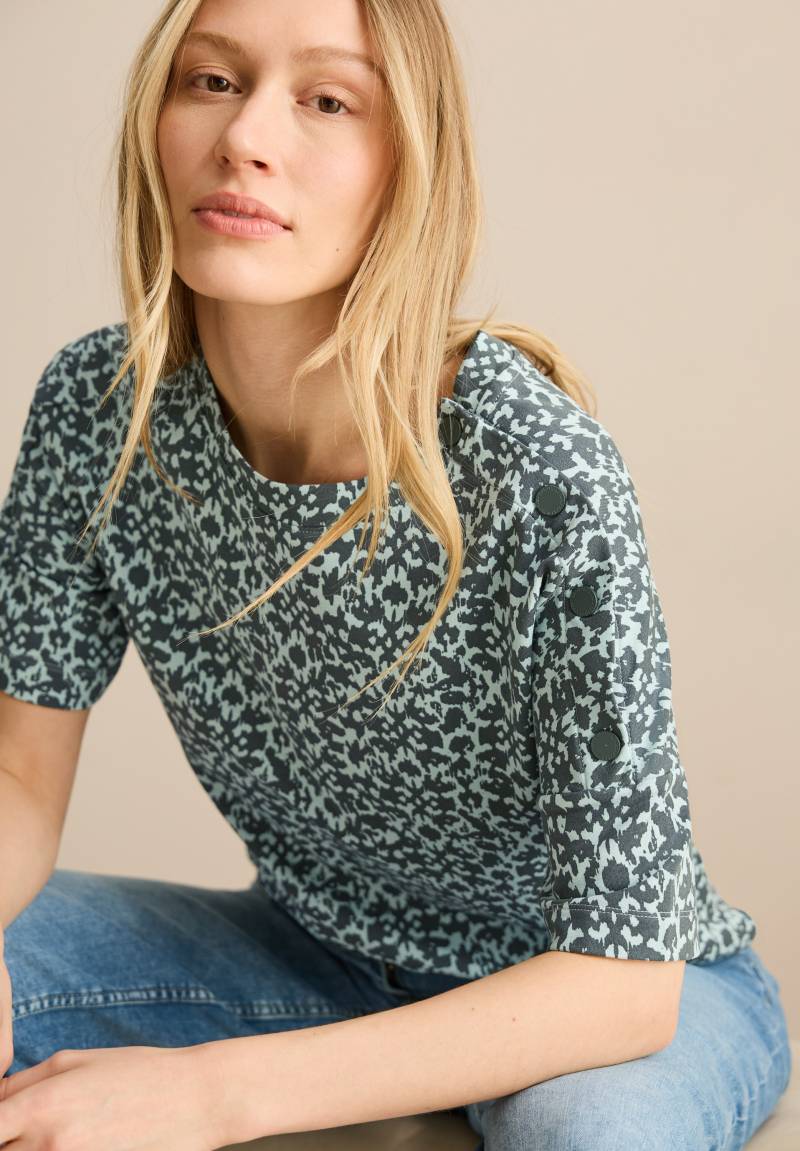 Cecil Print-Shirt, mit Minimalprint und Knopfdetail von cecil