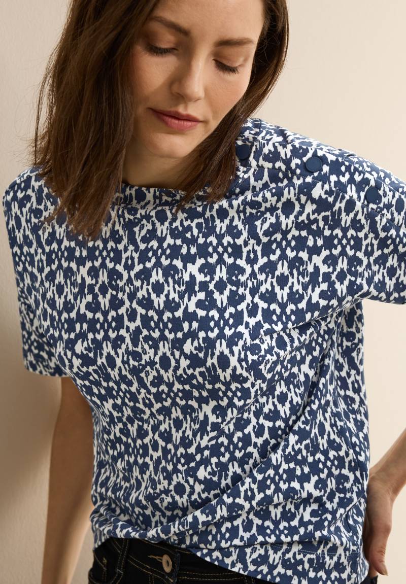Cecil Print-Shirt, mit Minimalprint und Knopfdetail von cecil