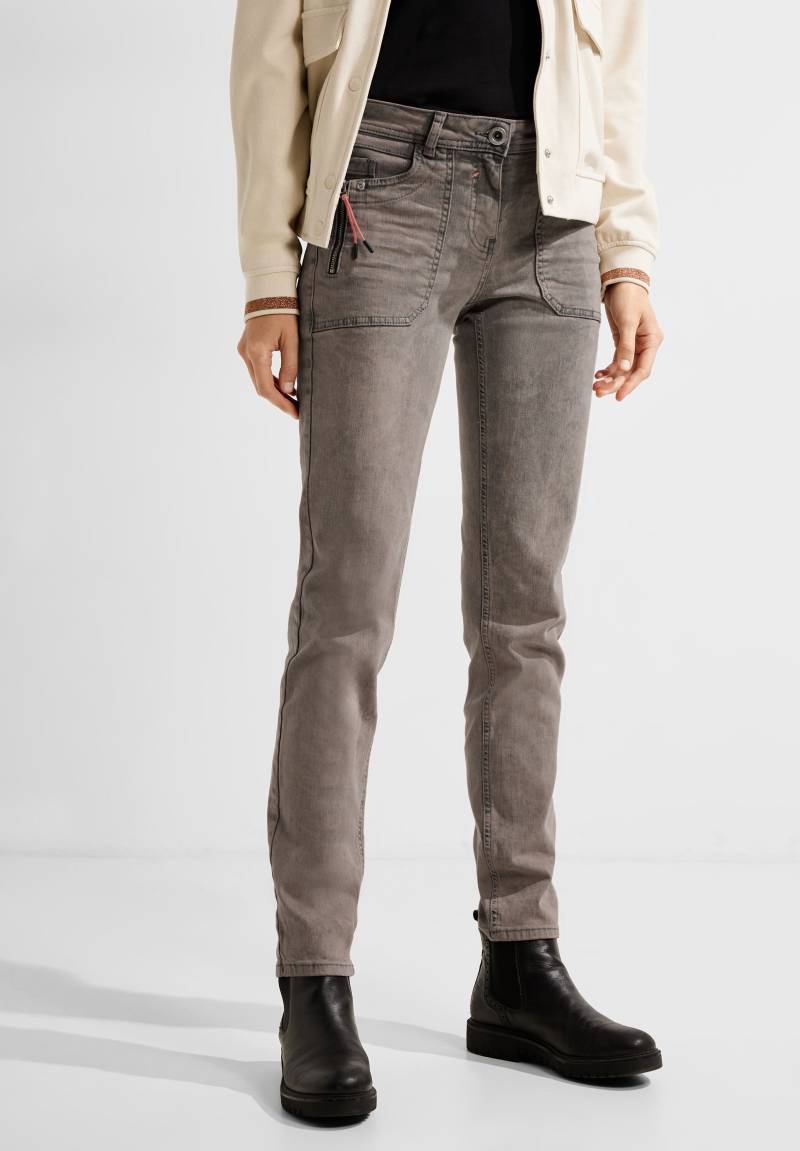 Cecil Slim-fit-Jeans »Damenjeans Style Toronto«, Mit modischer Waschung, Tasche seitlich mit Zipper von cecil