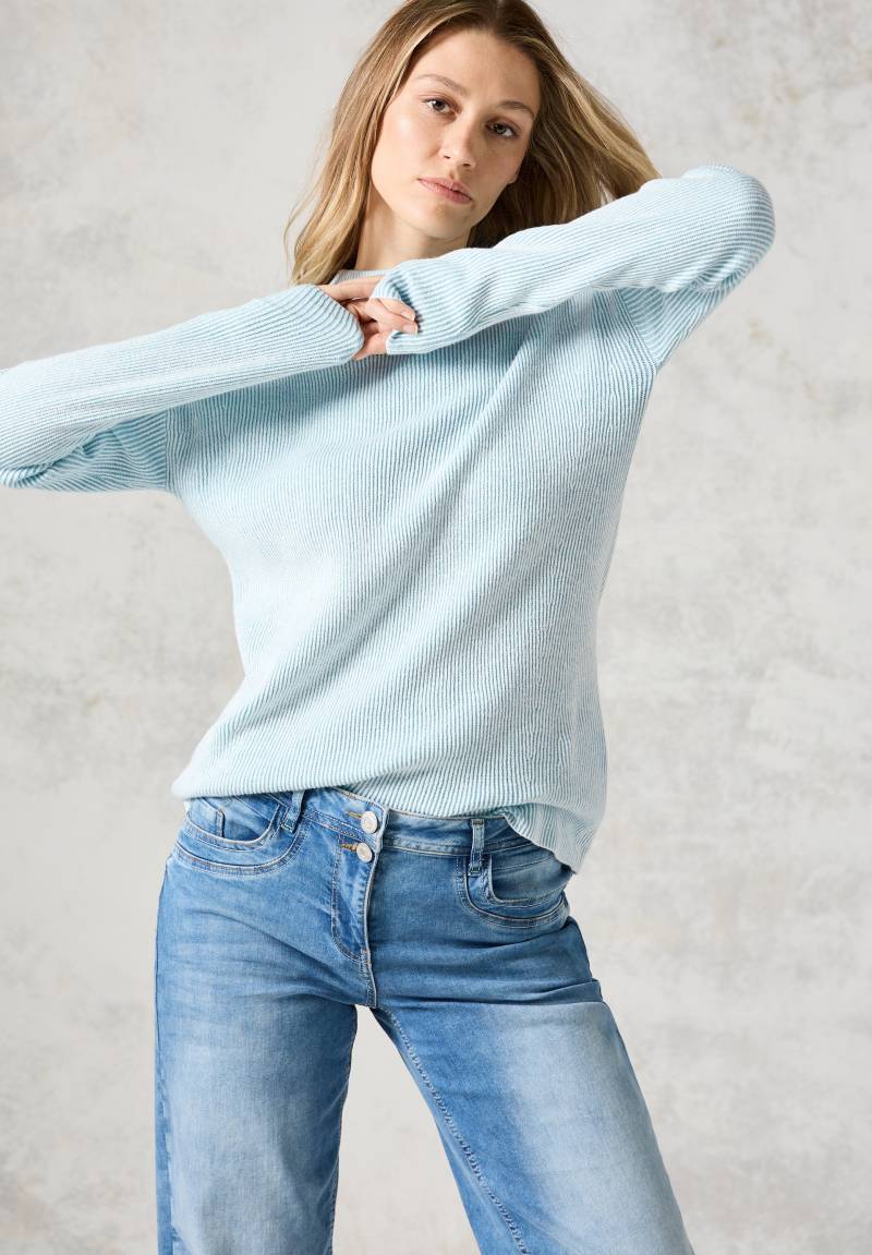 Cecil Strickpullover, im Two Tone Look und mit Stehkragen von cecil