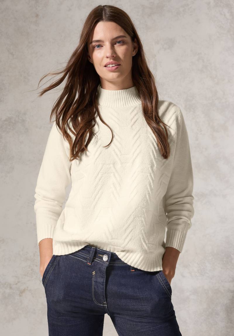 Cecil Strickpullover, mit Jaquard-Muster und Stehkragen von cecil