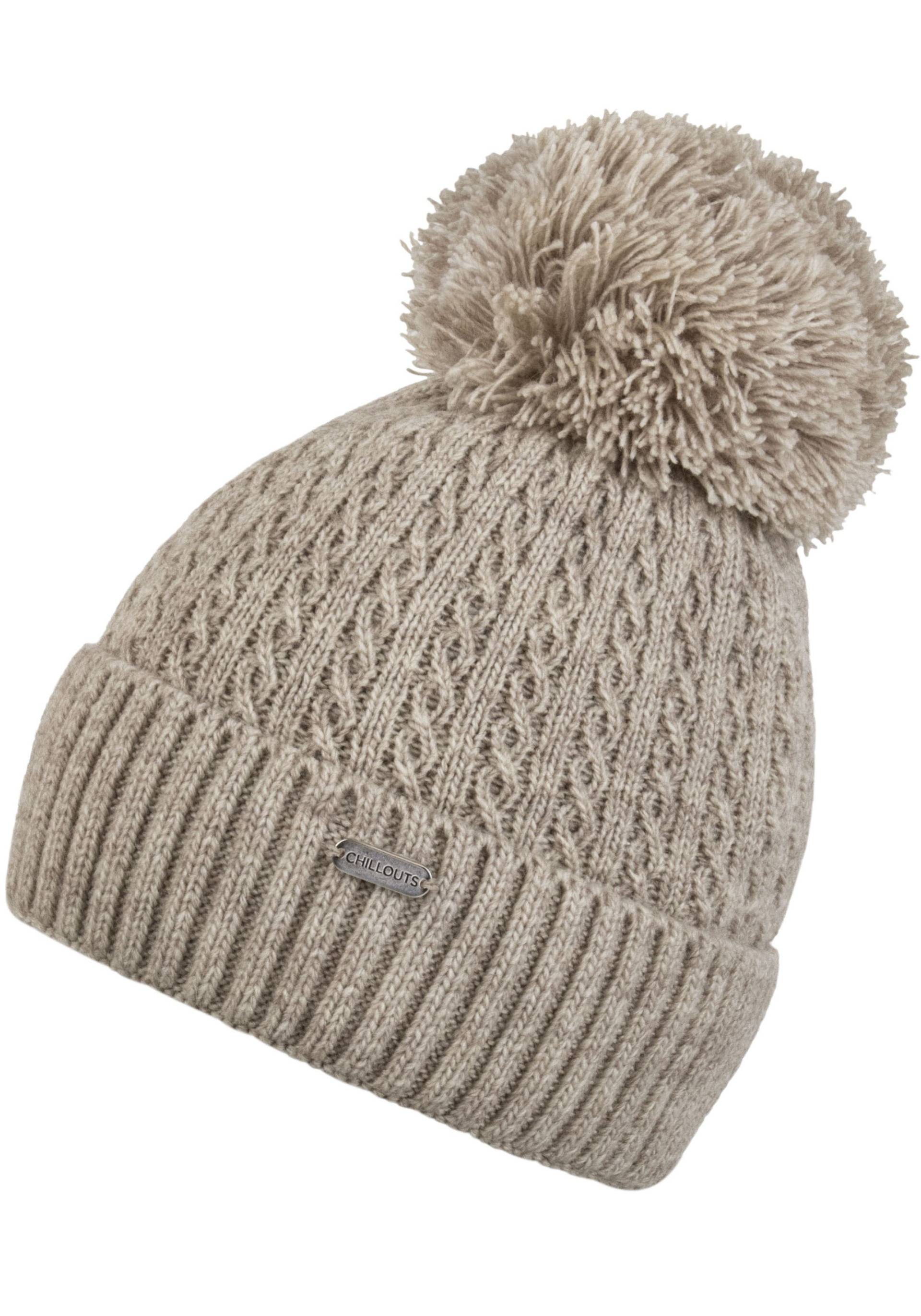 chillouts Bommelmütze »Estephania Hat«, Feinstrick mit PomPom, Zopfmuster chillouts Bommelmütze »Estephania Hat«, Feinstrick mit PomPom, Zopfmuster von chillouts