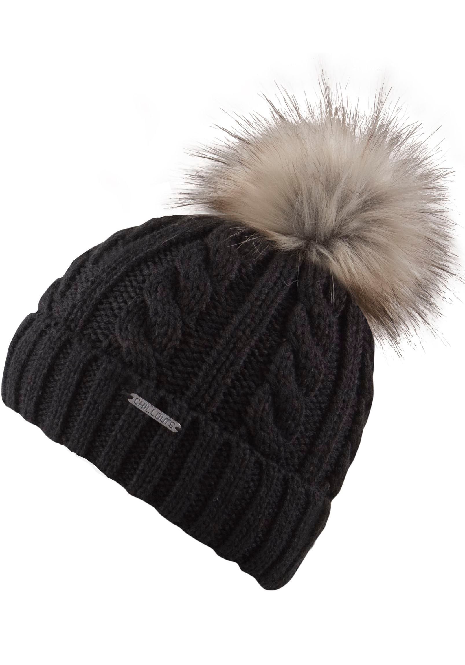 chillouts Bommelmütze »Joan Hat«, Mit Fake-Fur Pom Pom, Zopfmuster chillouts Bommelmütze »Joan Hat«, Mit Fake-Fur Pom Pom, Zopfmuster von chillouts
