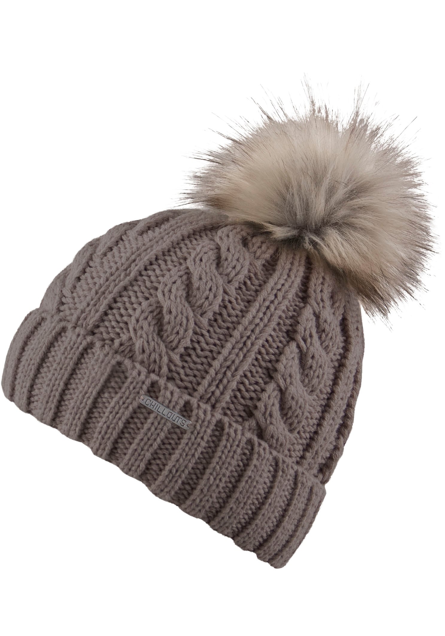 chillouts Bommelmütze »Joan Hat«, Mit Fake-Fur Pom Pom, Zopfmuster chillouts Bommelmütze »Joan Hat«, Mit Fake-Fur Pom Pom, Zopfmuster von chillouts