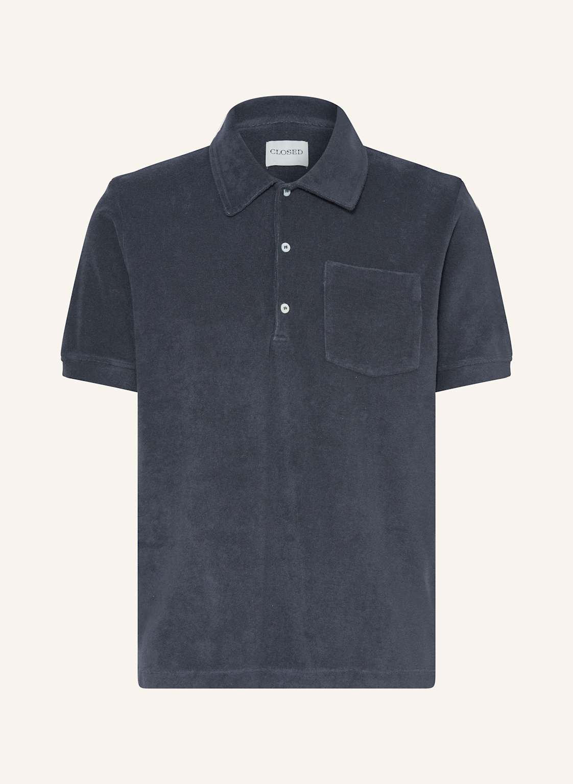 Closed Frottee-Poloshirt blau von closed