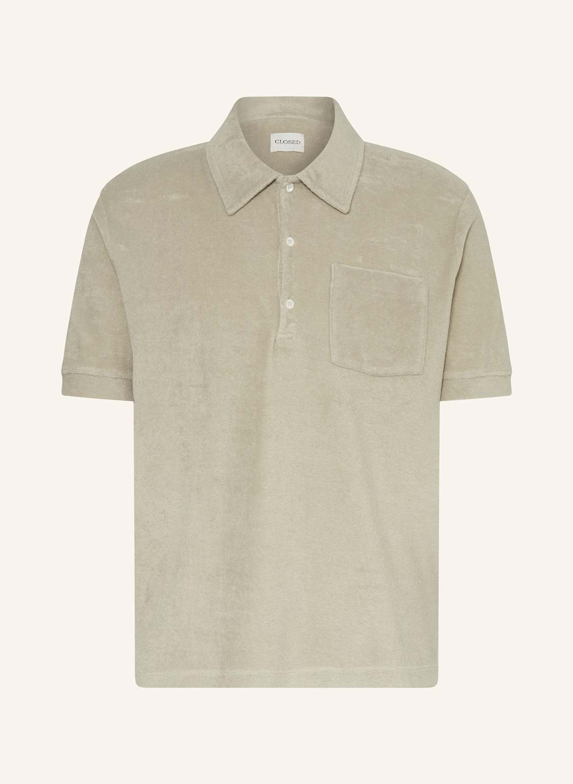 Closed Frottee-Poloshirt grau von closed