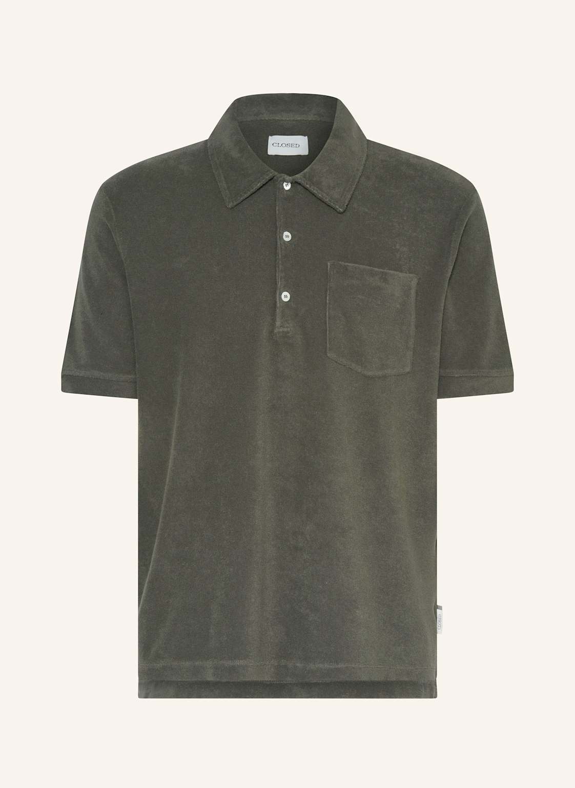 Closed Frottee-Poloshirt gruen von closed