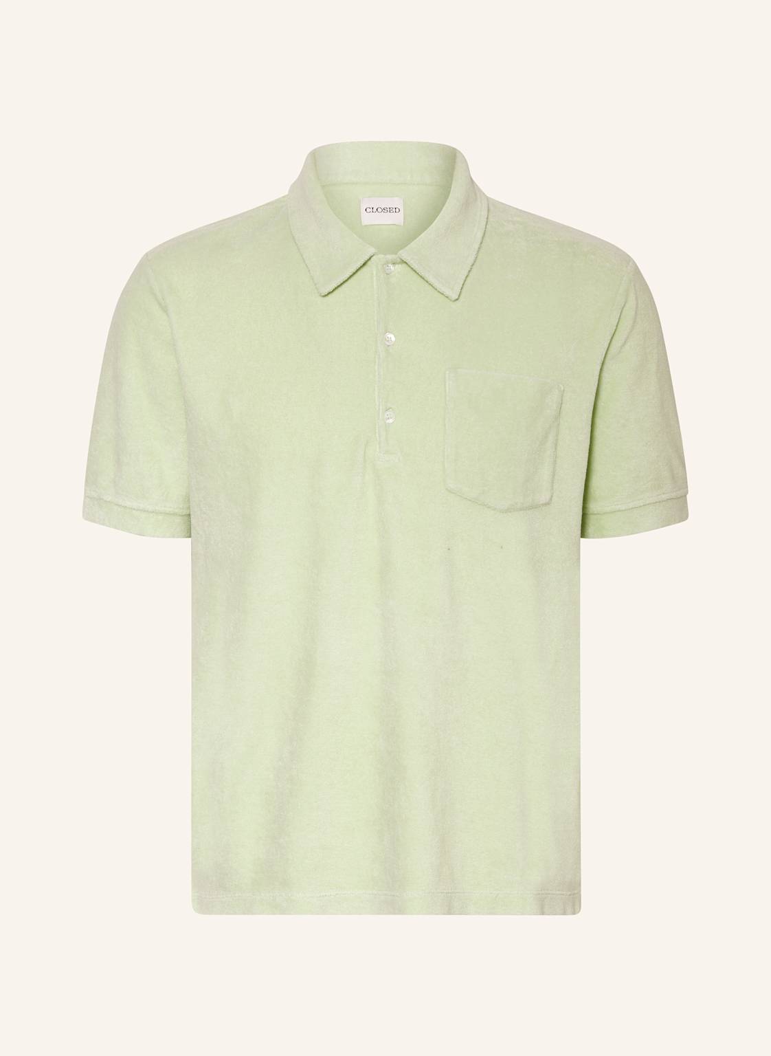 Closed Frottee-Poloshirt gruen von closed