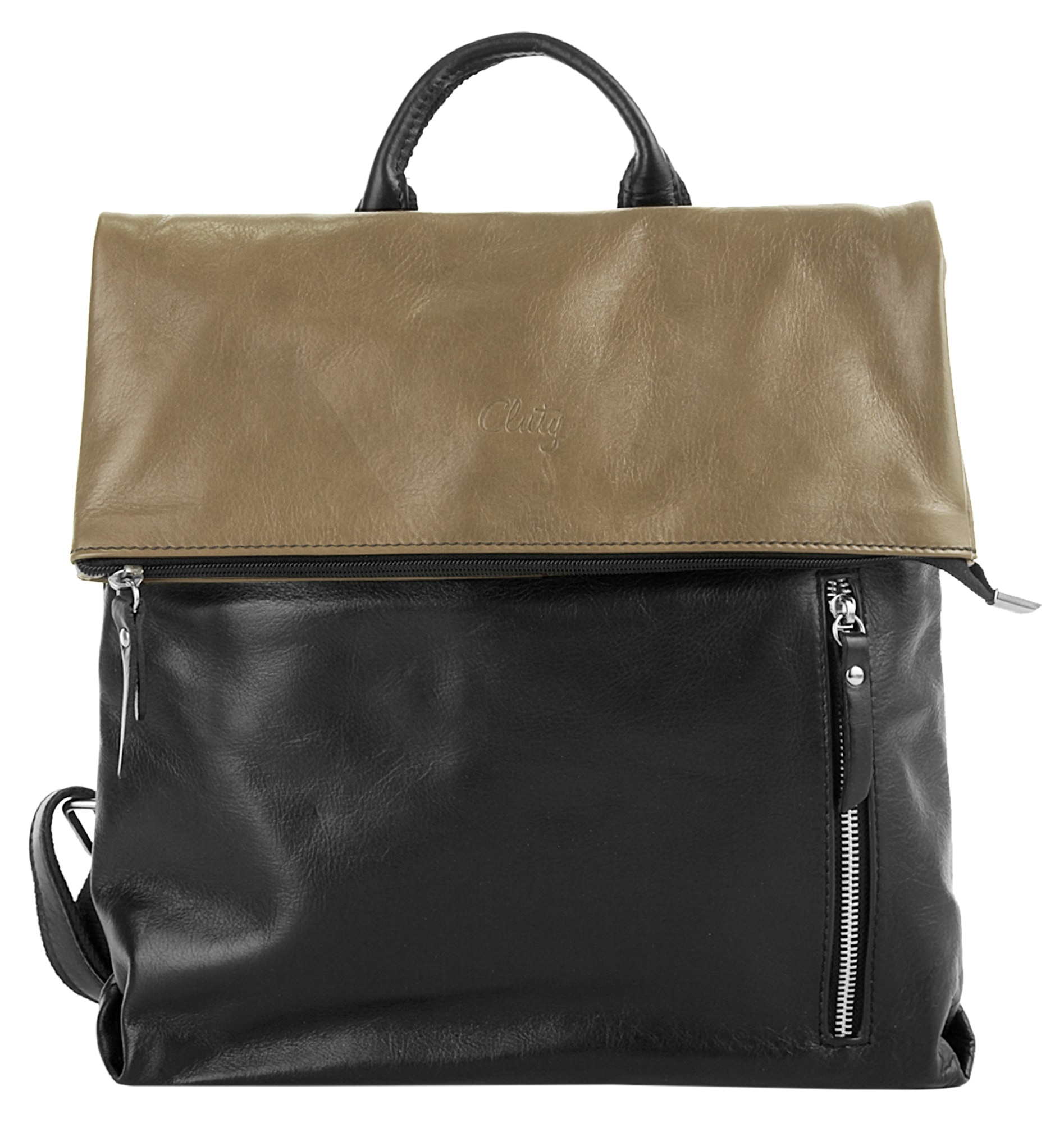 Cluty Cityrucksack, echt Leder, Made in Italy von cluty