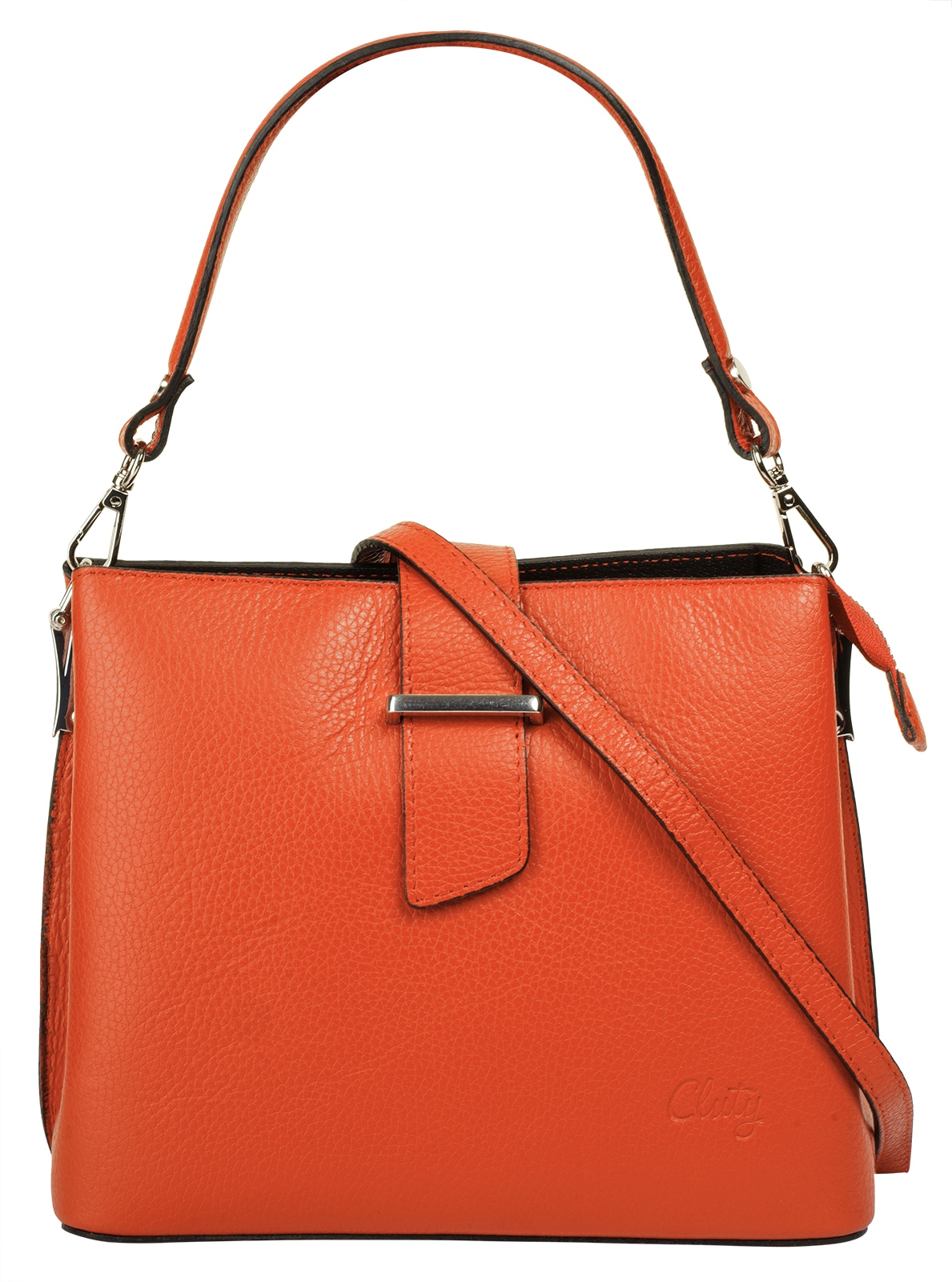 Cluty Henkeltasche, echt Leder, Made in Italy von cluty