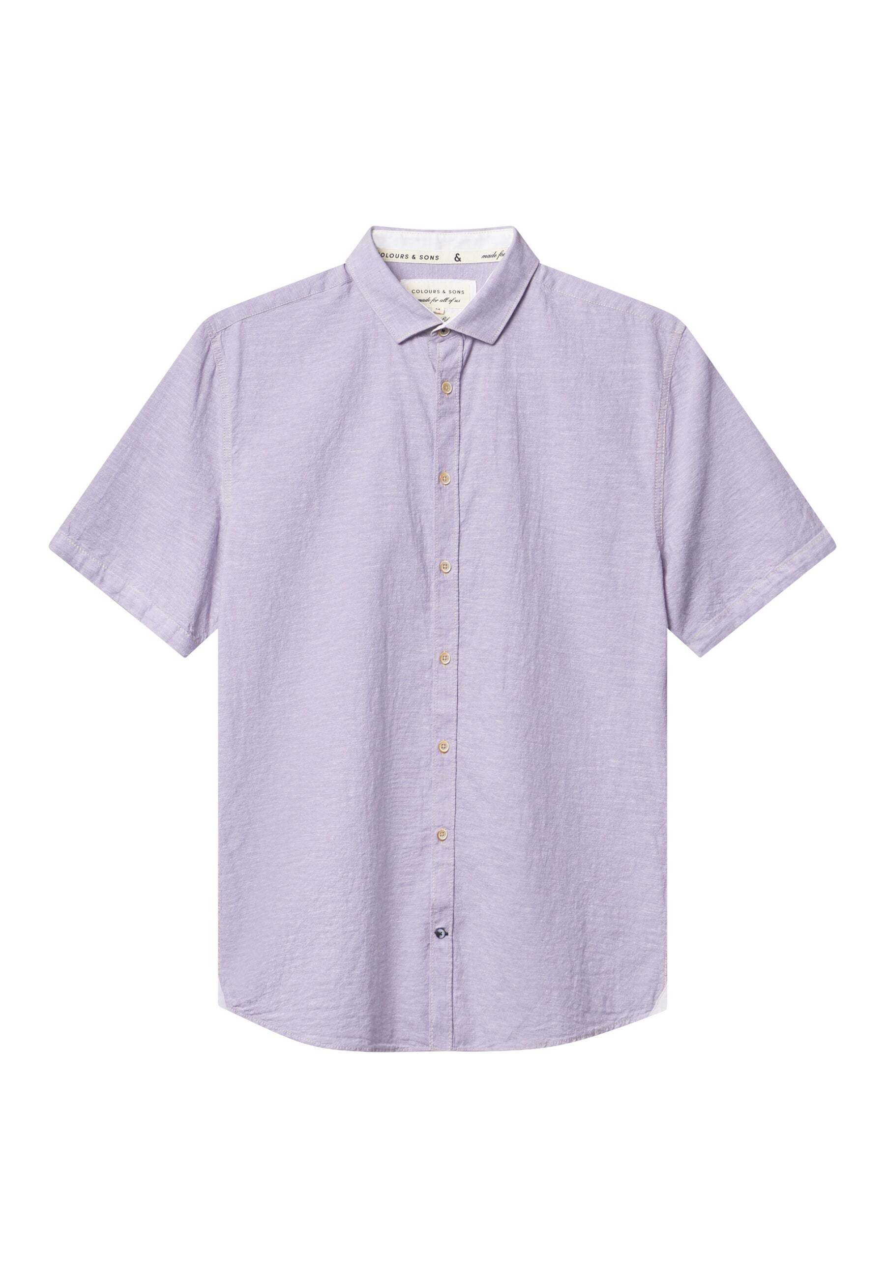 colours & sons Kurzarmhemd »colours & sons Kurzarmhemd Shirt-Linen Blend Kent« von colours & sons