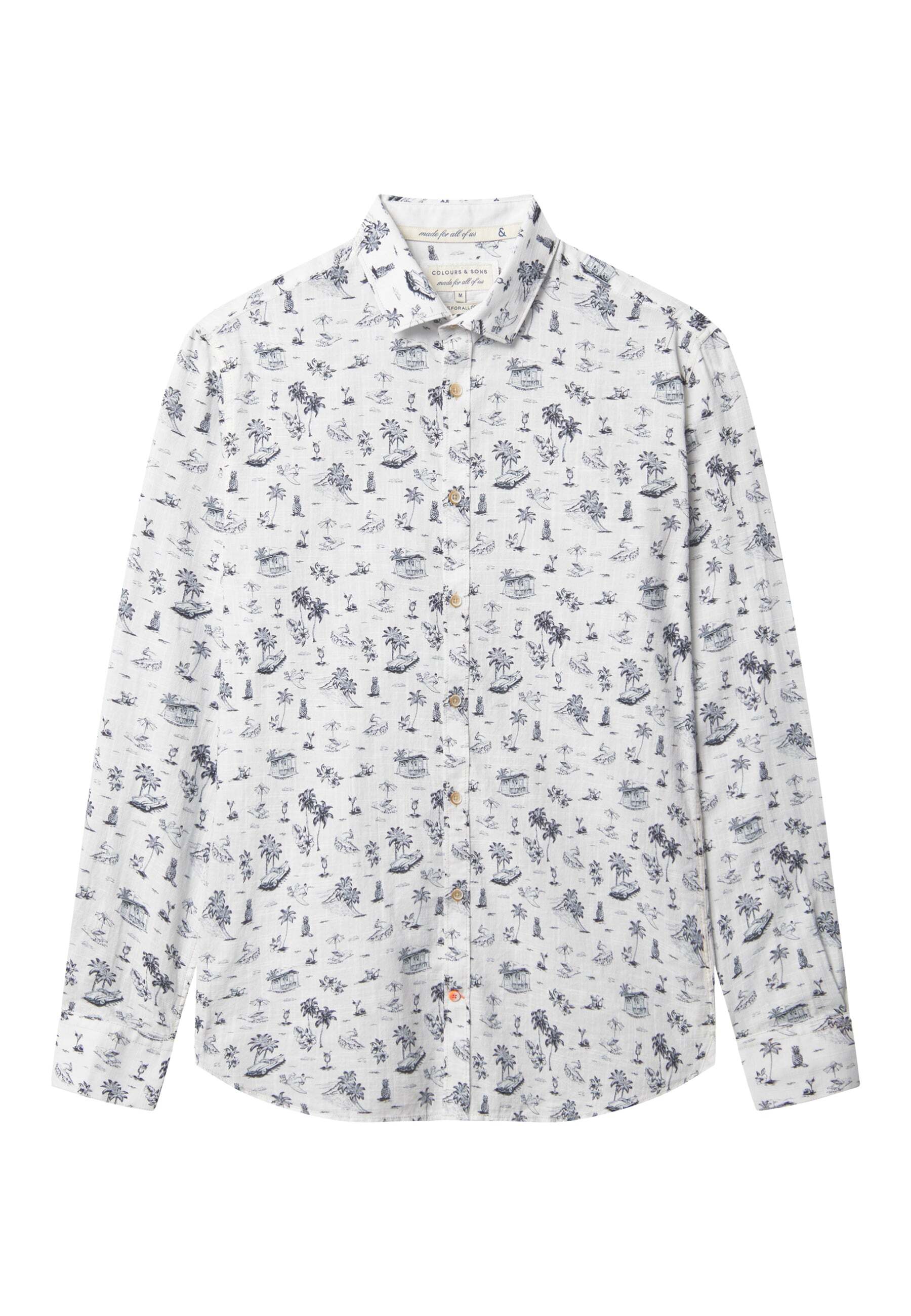 colours & sons Langarmhemd »colours & sons Hemden Shirt-Beach Print« von colours & sons