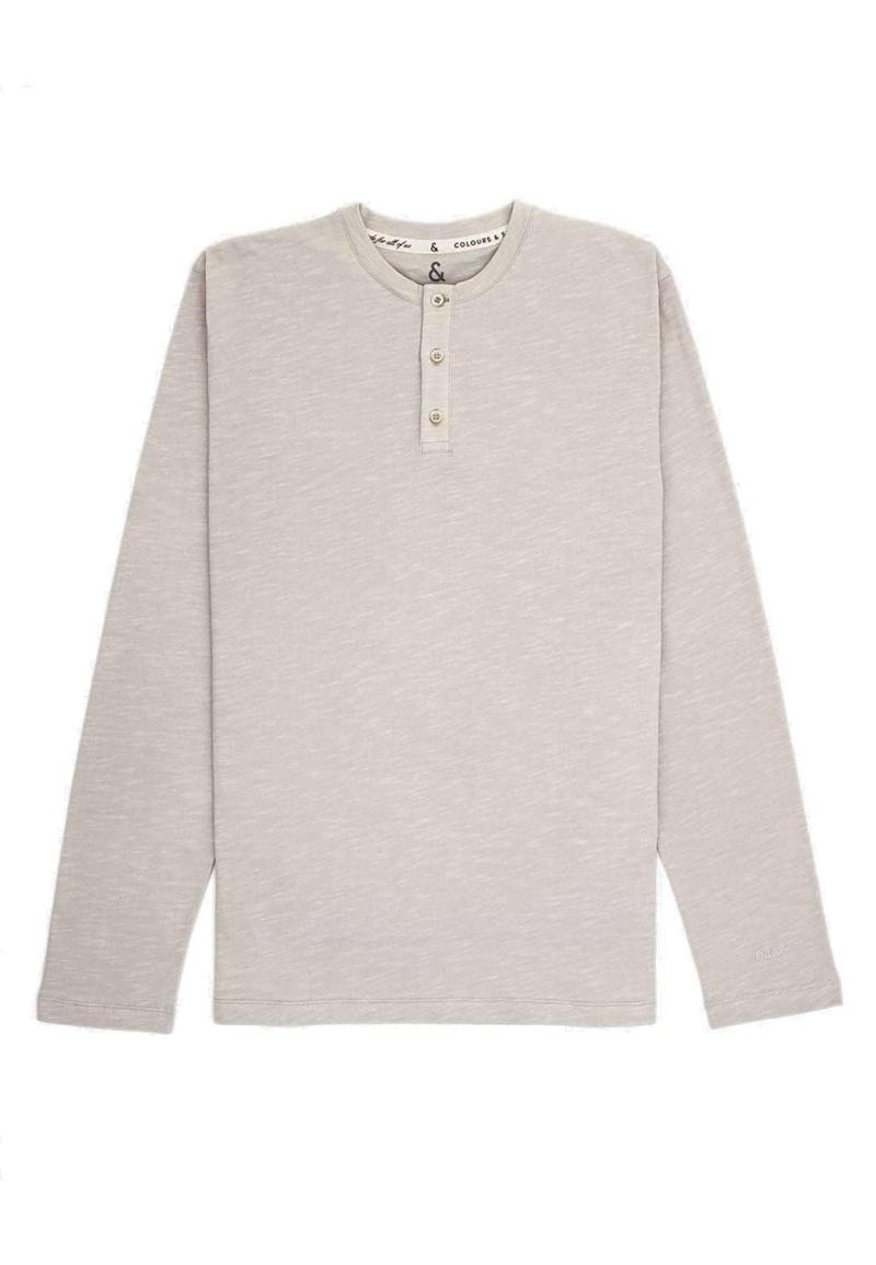 colours & sons Langarmshirt »Langarmshirts Henley - Slub« von colours & sons