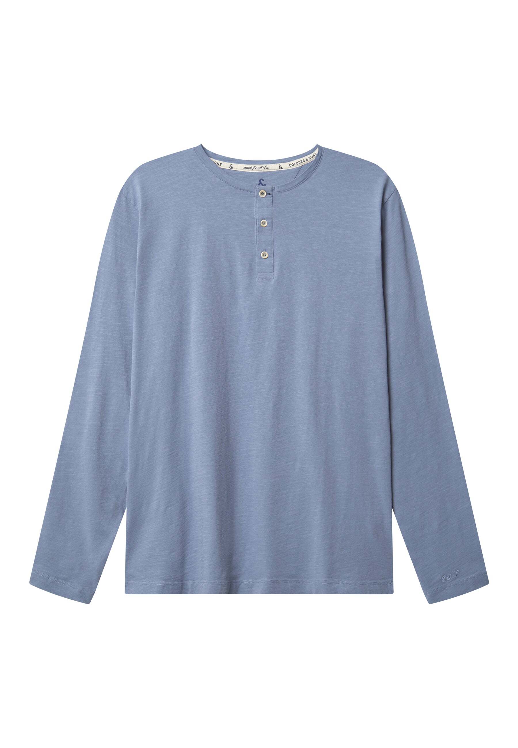 colours & sons Langarmshirt »colours & sons Langarmshirts Henley - Slub« von colours & sons