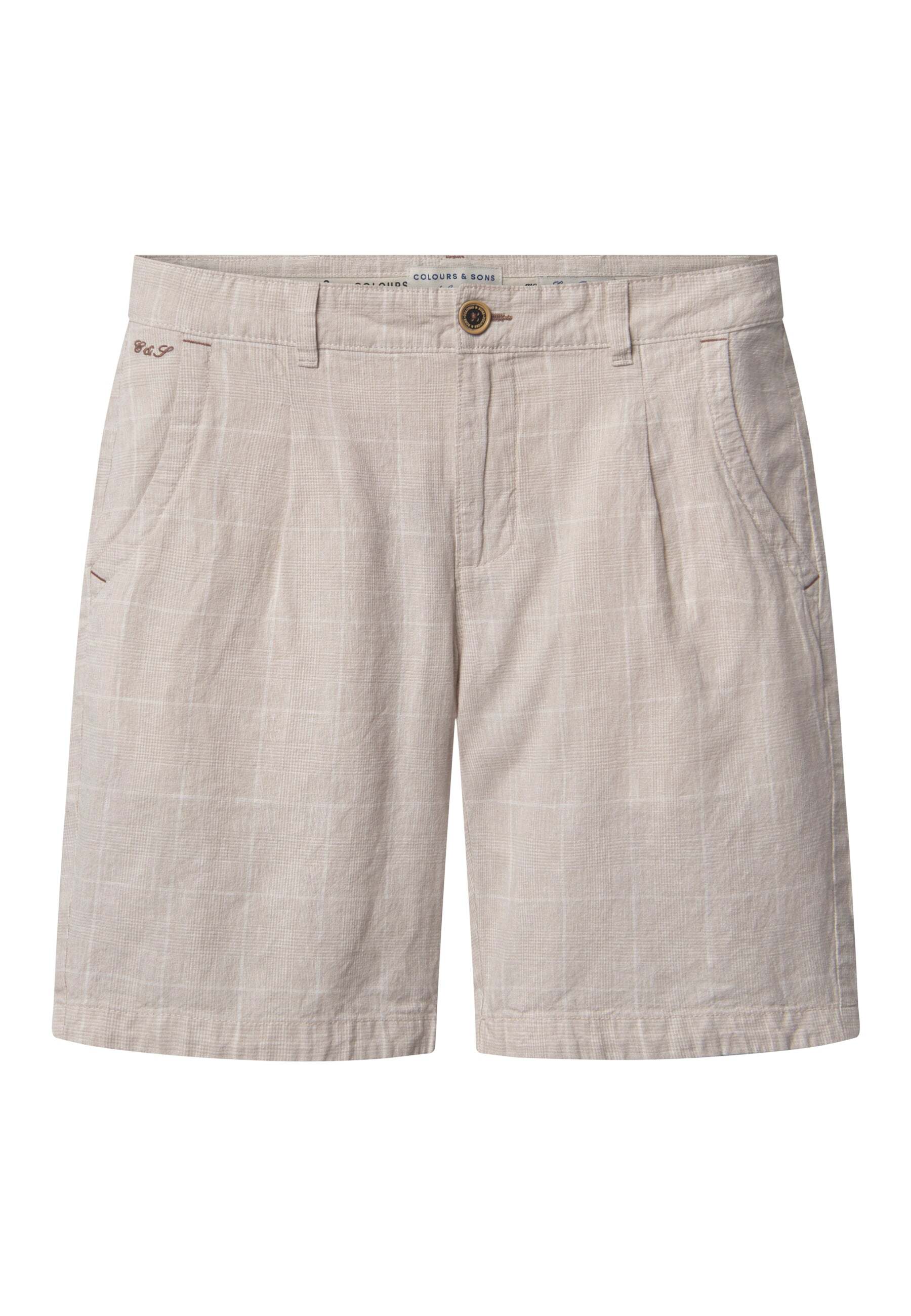 colours & sons Leinenhose »colours & sons Shorts Linen Blend Check« von colours & sons