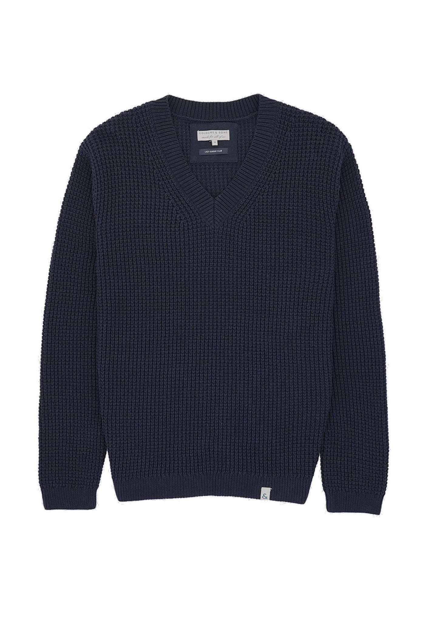 colours & sons Strickpullover »colours & sons Pullover V-Neck-Tuck Stitch« von colours & sons