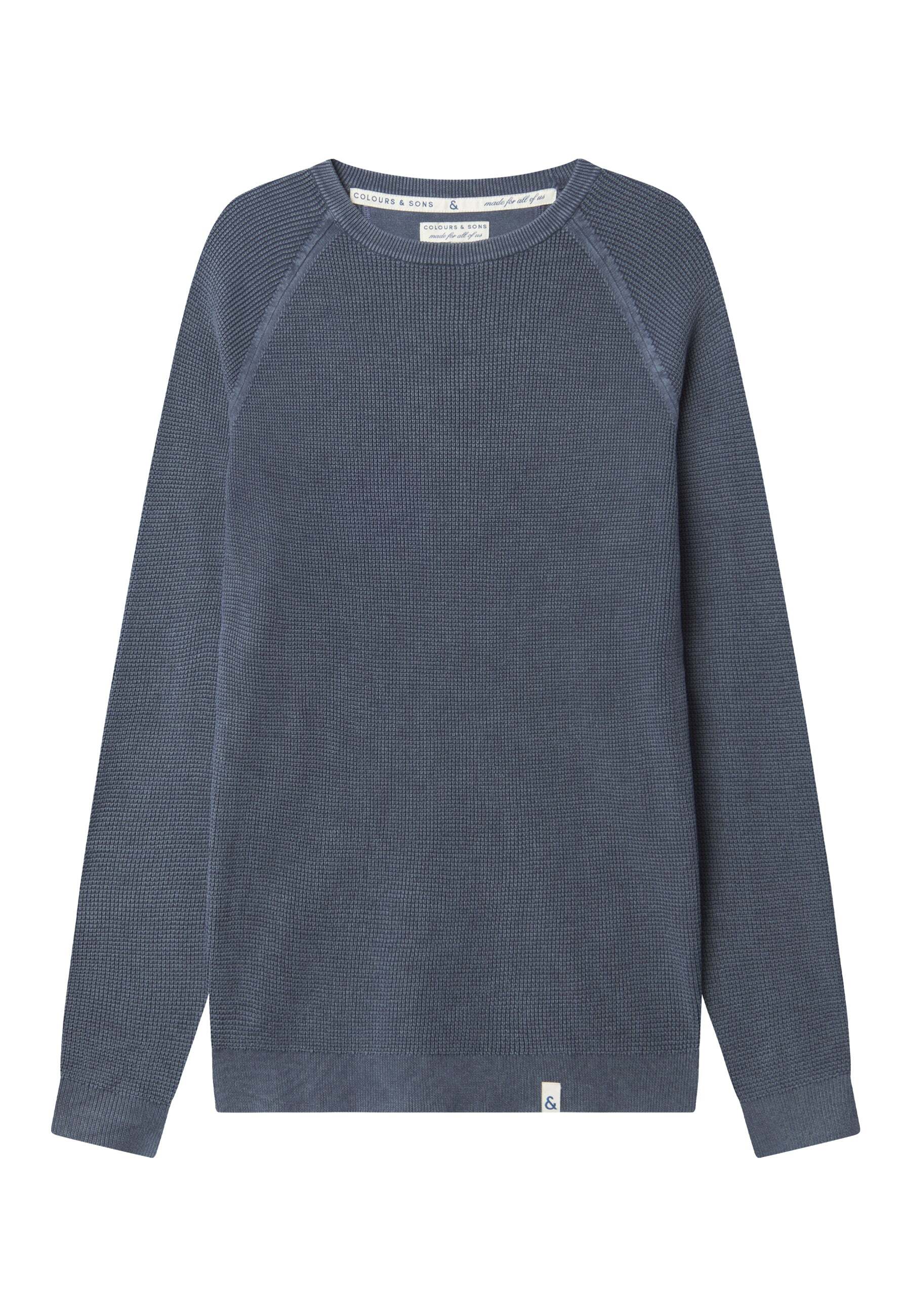 colours & sons Strickpullover »colours & sons Pullover Roundneck-Washed« von colours & sons