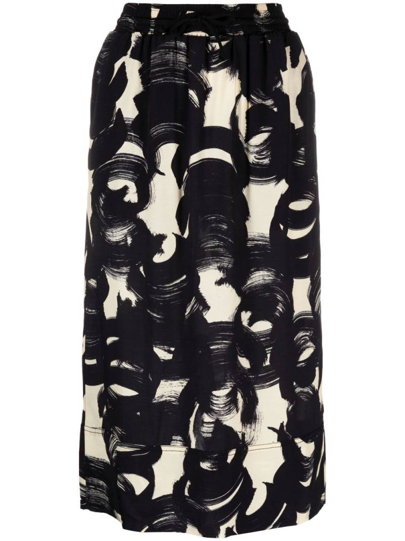 colville brushstroke-print straight midi skirt - Black von colville