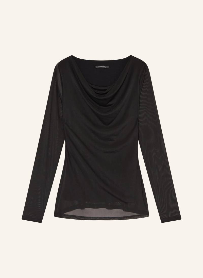 Comma Longsleeve Aus Mesh schwarz von comma