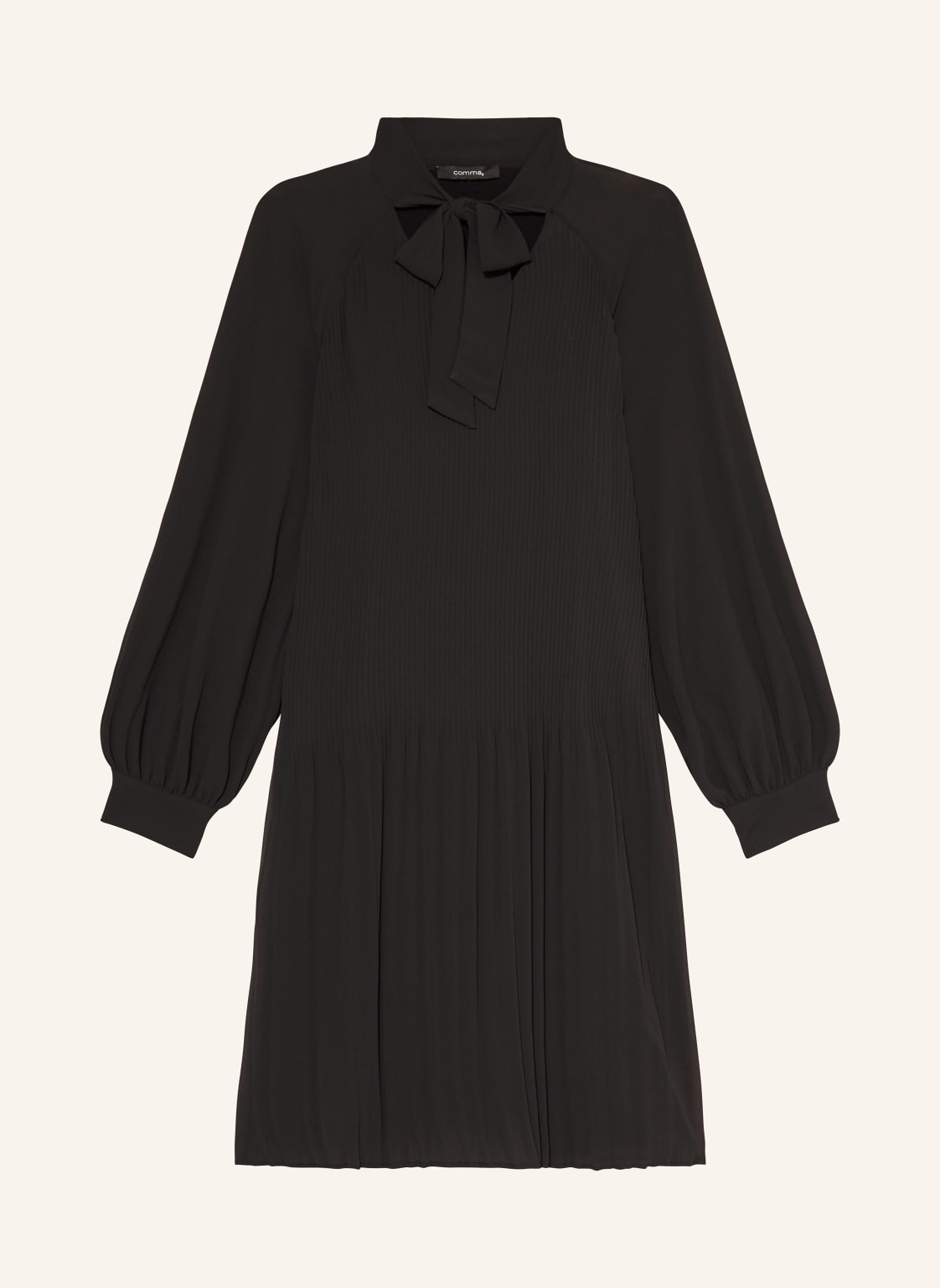 Comma Plisseekleid Mit Schluppe schwarz von comma