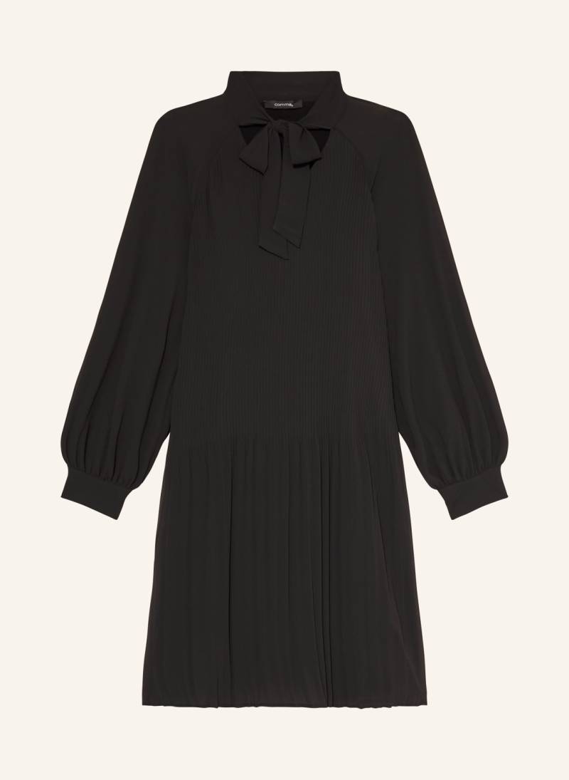 Comma Plisseekleid Mit Schluppe schwarz von comma