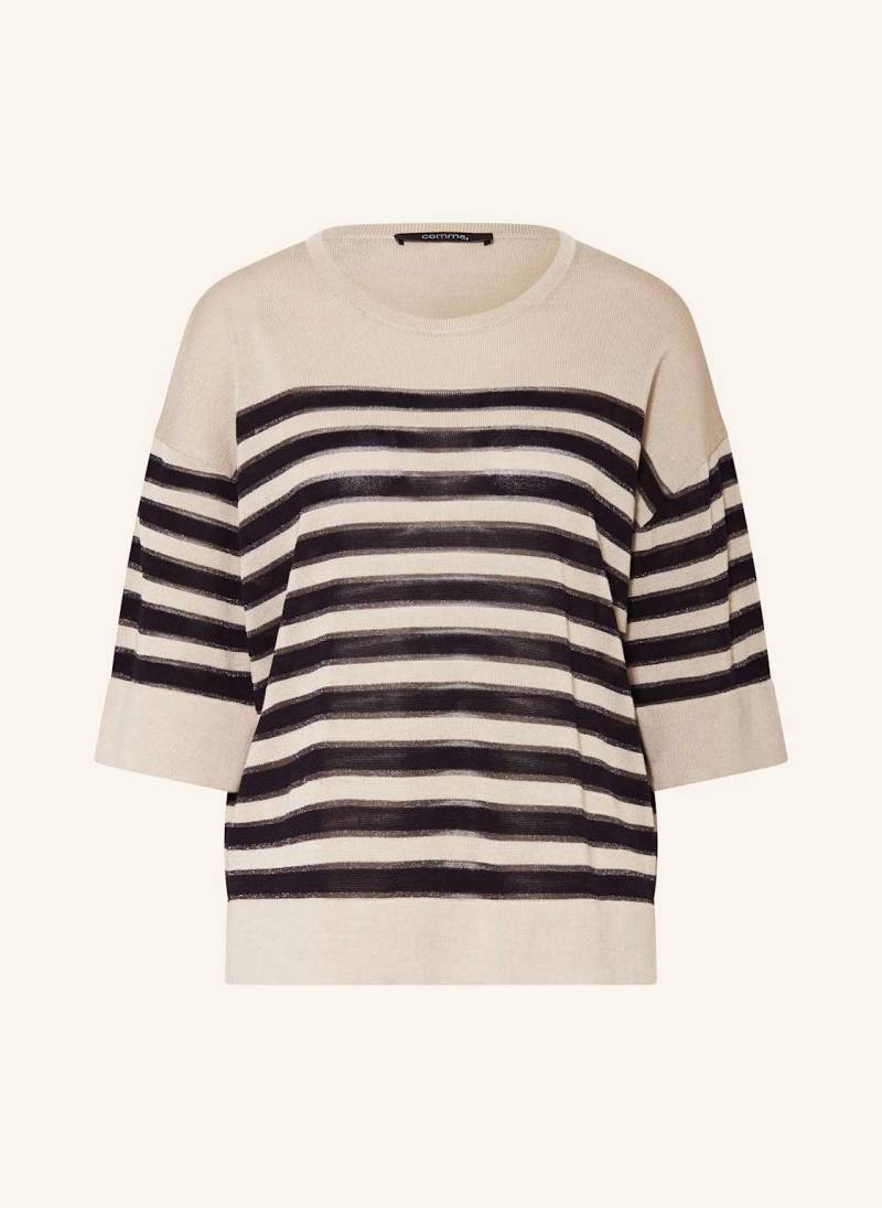 Comma Pullover Mit 3/4-Arm Und Glitzergarn beige von comma