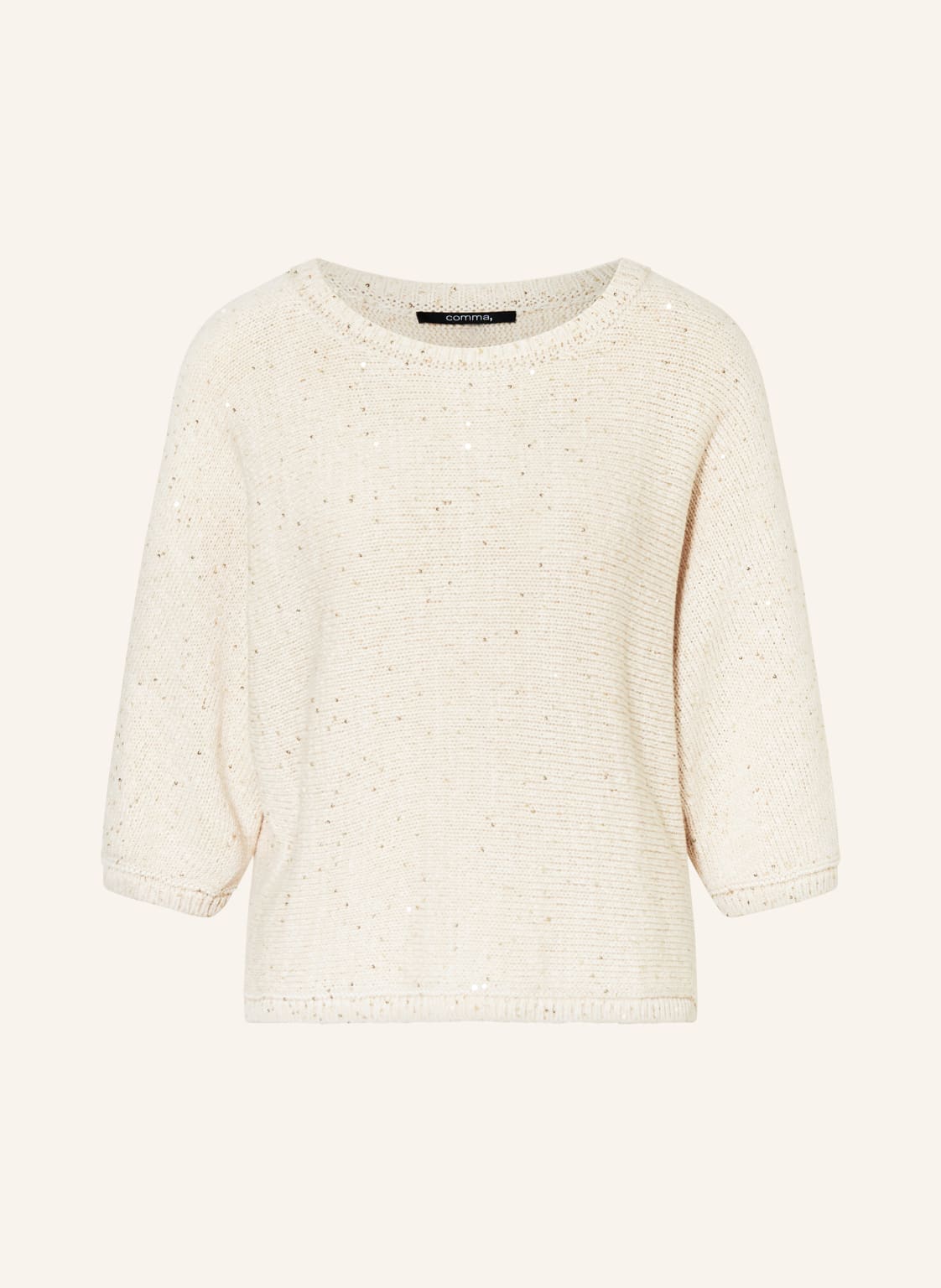 Comma Pullover Mit Glitzergarn beige von comma