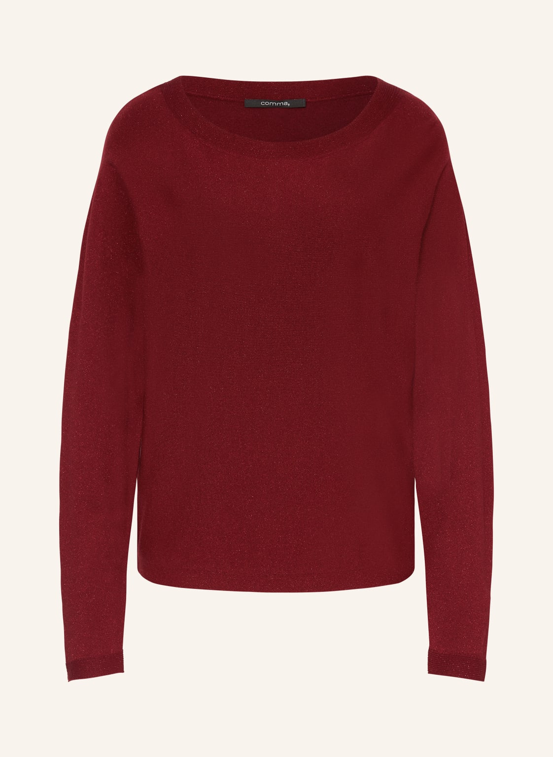 Comma Pullover Mit Glitzergarn rot von comma