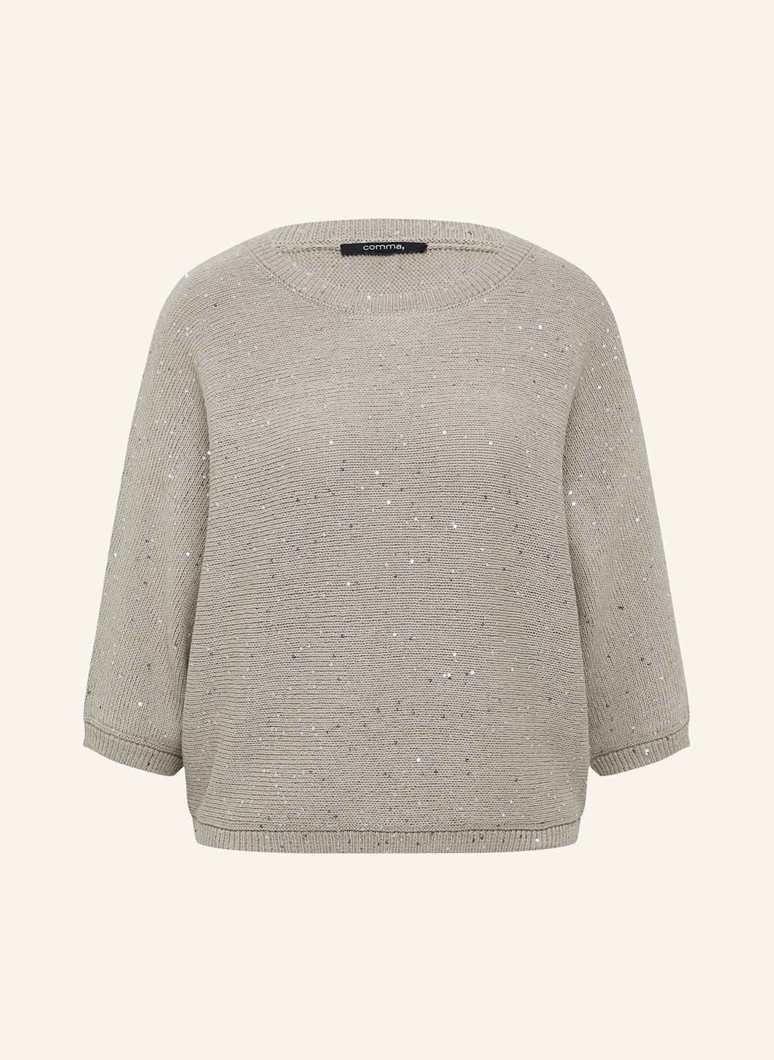 Comma Pullover Mit Pailletten Und 3/4-Arm beige von comma