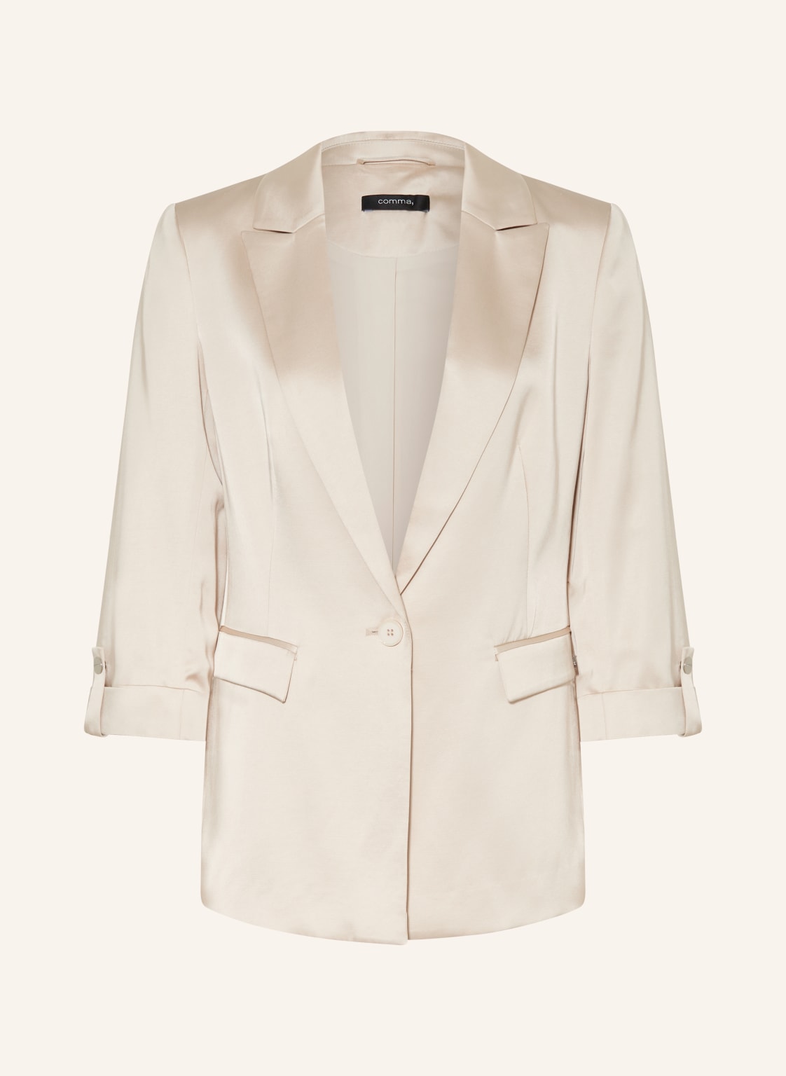 Comma Satinblazer Mit 3/4-Arm beige von comma