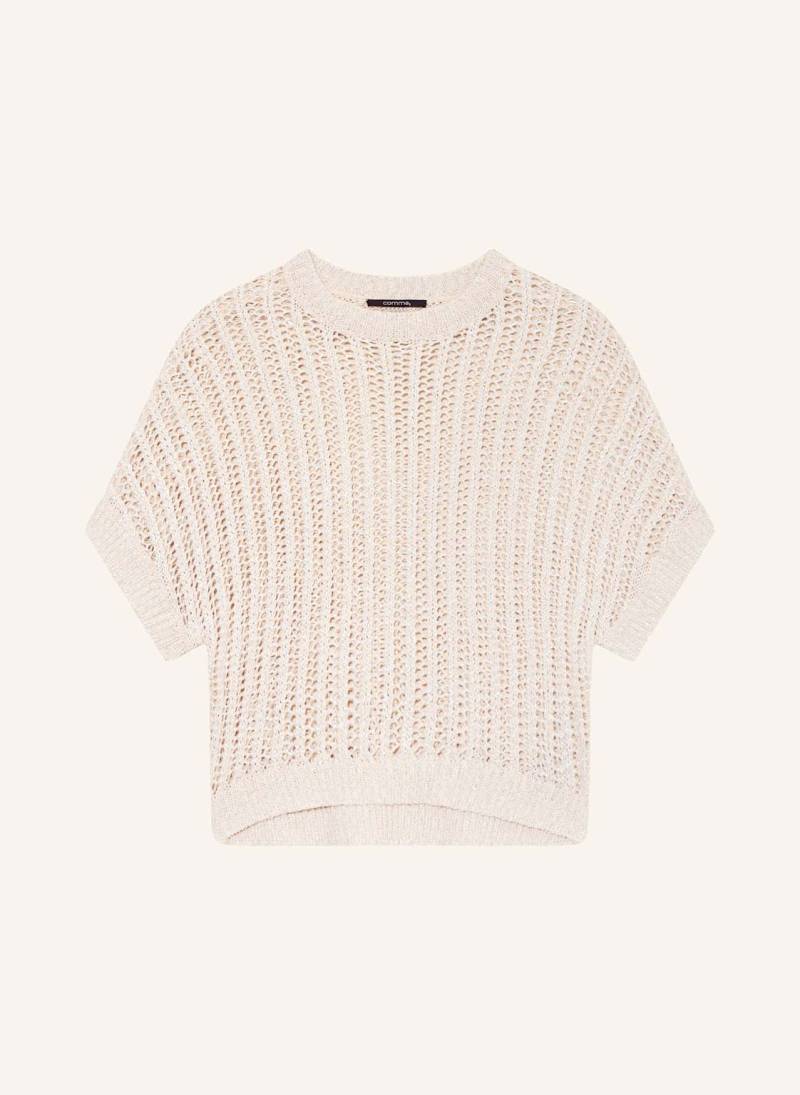 Comma Strickshirt Mit Glitzergarn beige von comma