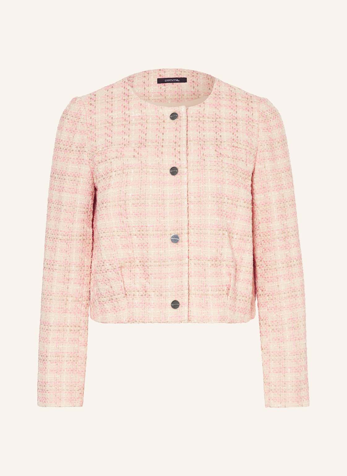 Comma Tweed-Jacke Mit Glitzergarn rosa von comma